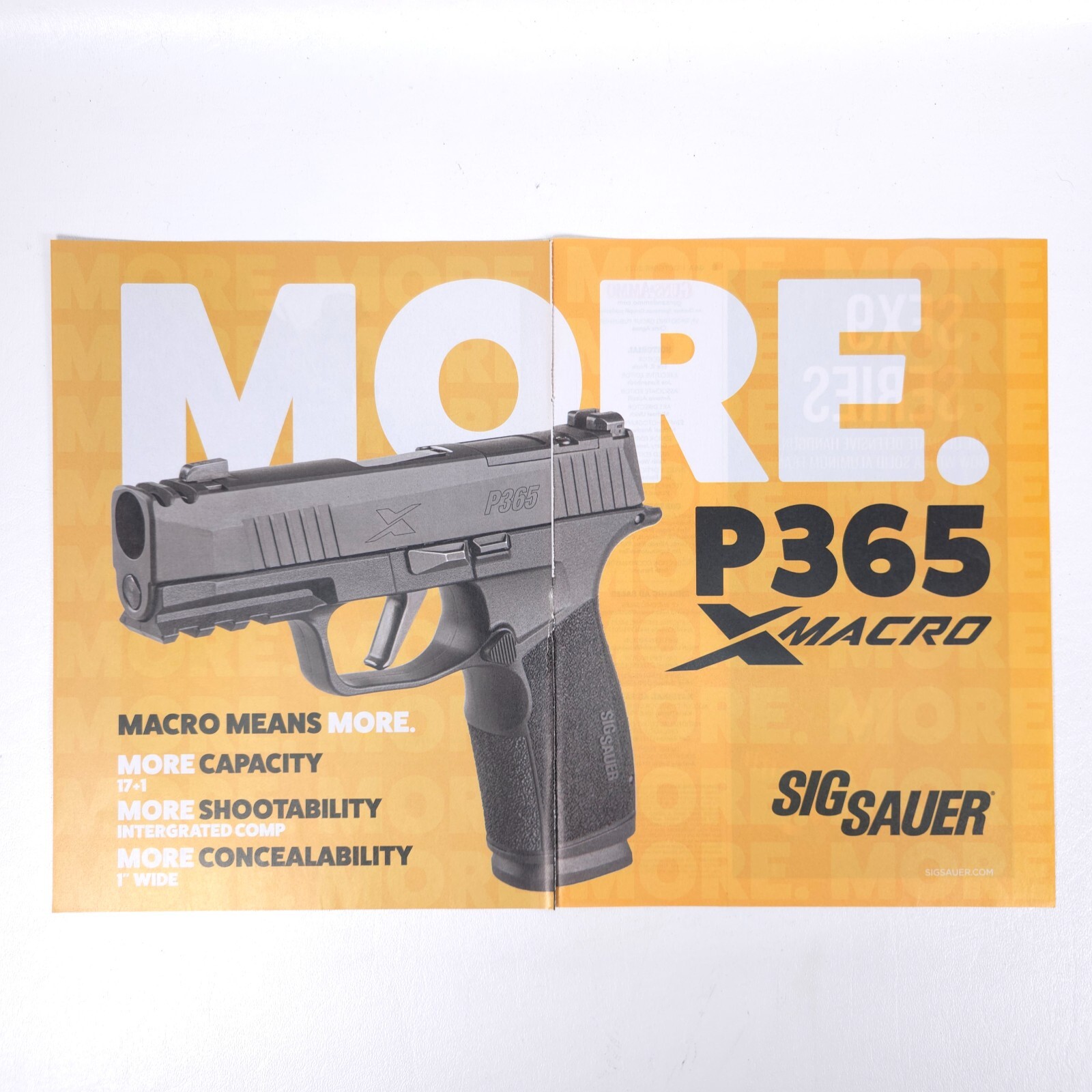 SIG SAUER P365 X-Macro Advertising Print Ad 2-Page Firearm Promo Spread Poster