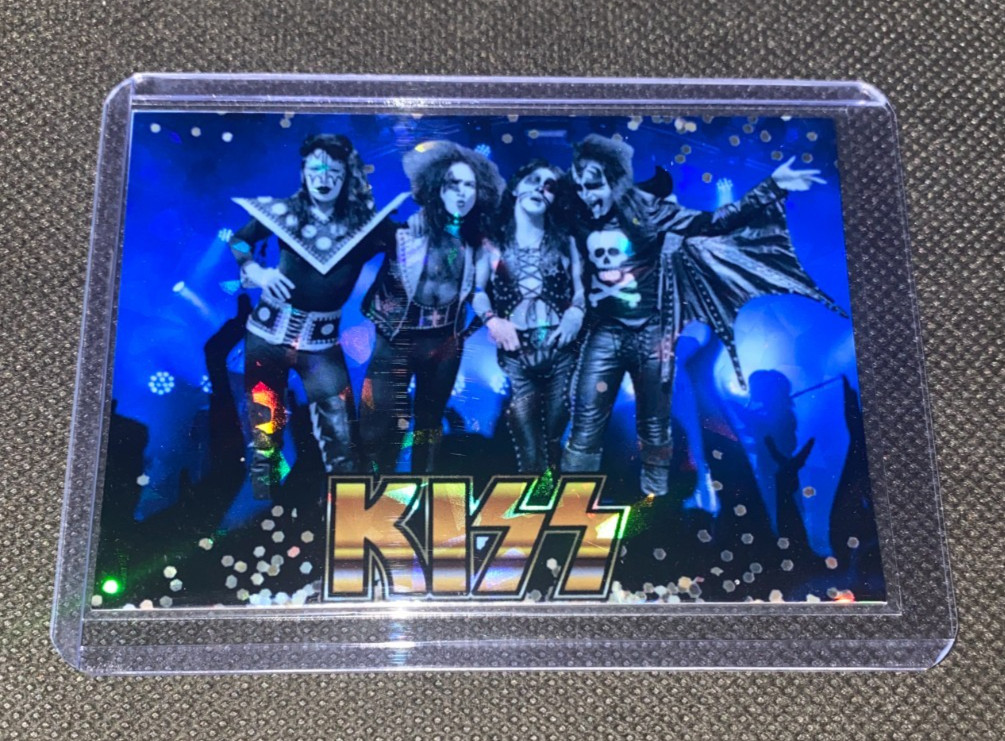 Kiss Band Custom Blue Foil Throwback Refractor Holofoil Card