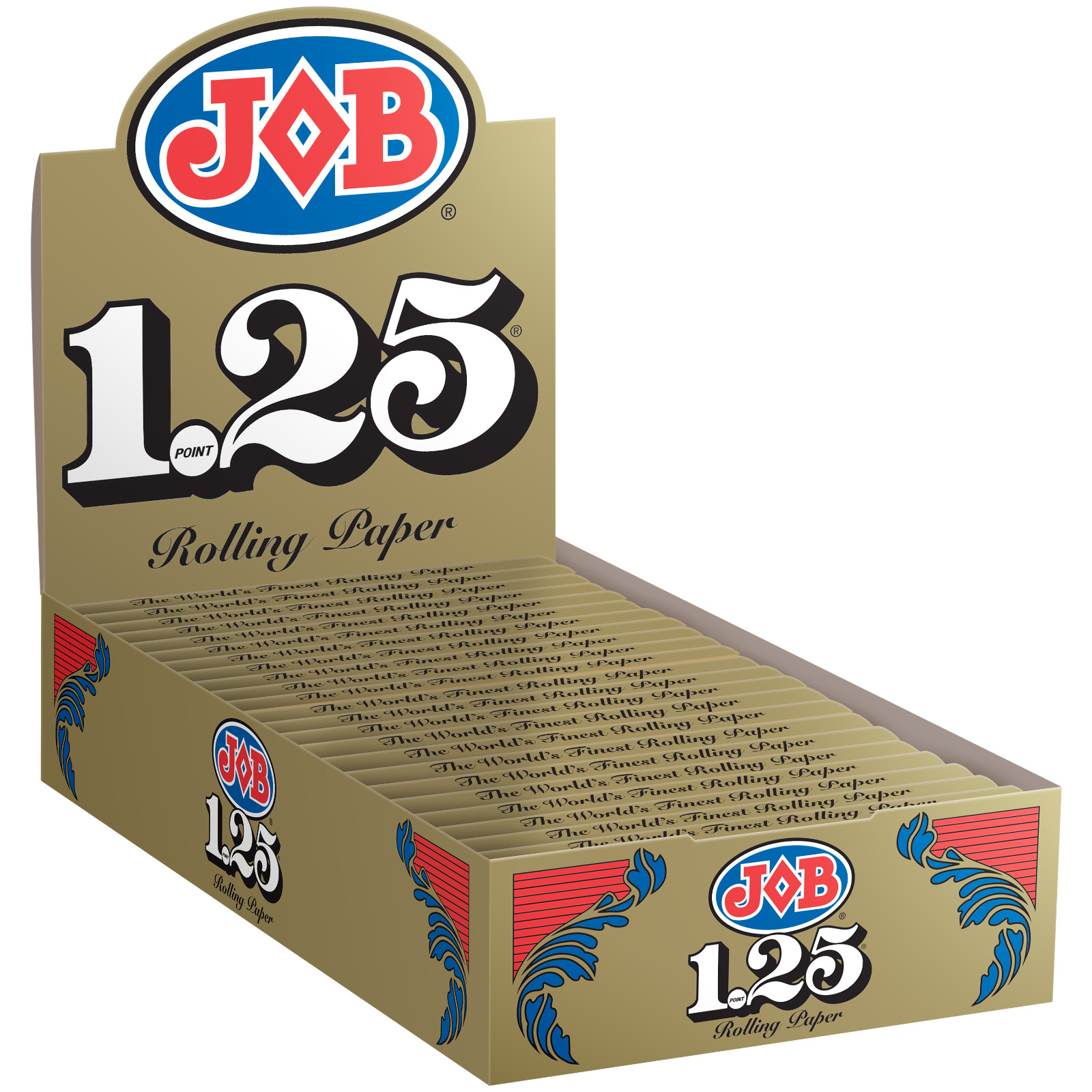 JOB 1.25 Gold Rolling Paper 1 1/4 Cigarette Papers 78mm (Full Box of 24)