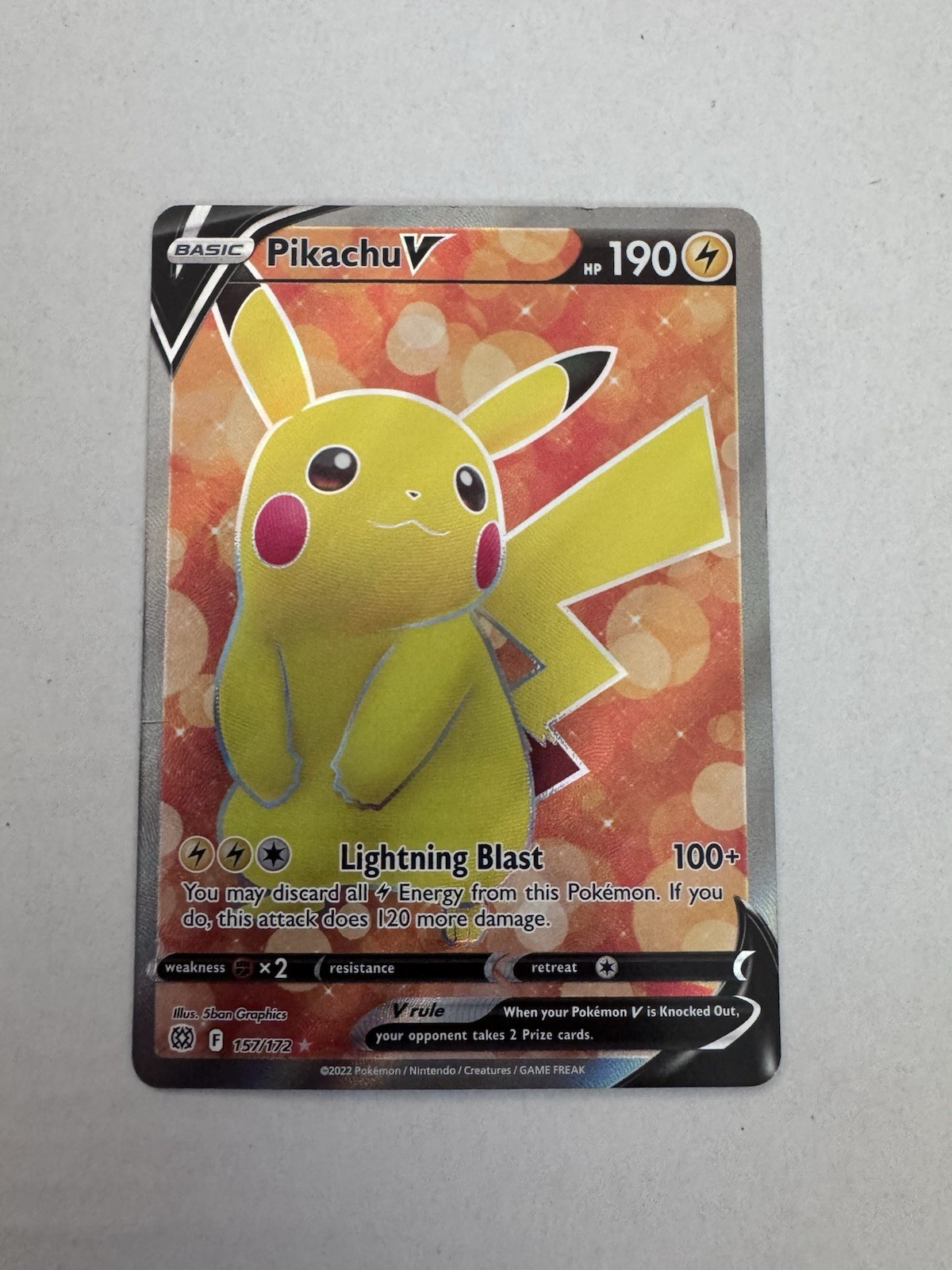 Pikachu V Full Art 157/172 Brilliant Stars Pokemon Card Pikachu V Full Art 157/172 Brilliant Stars Pokemon Card