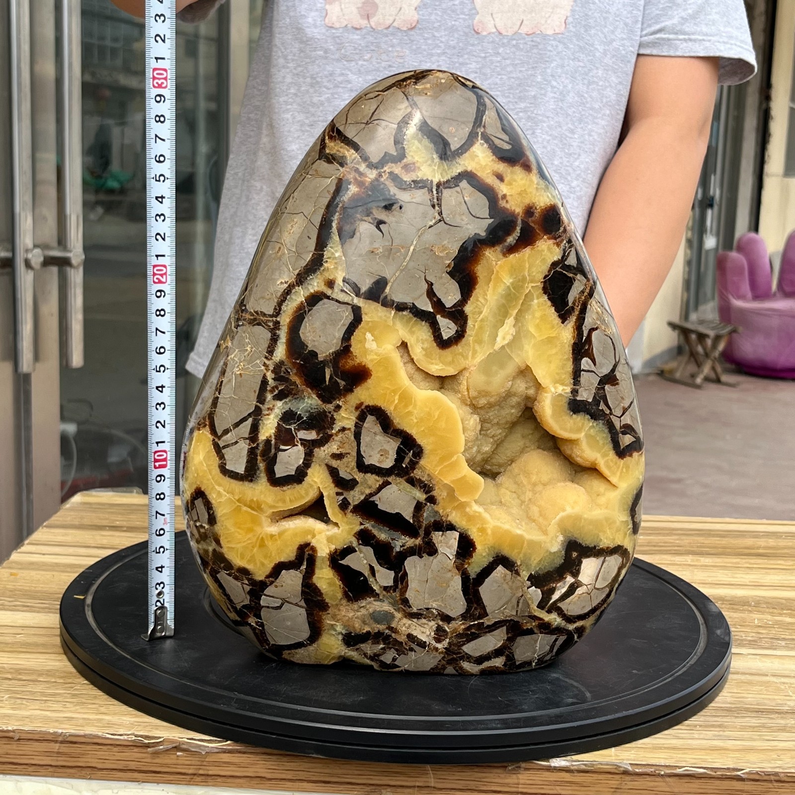 32.69LB Large Septarian Crystal Dragon Eye Stone Crystal Geode Mineral Specimen