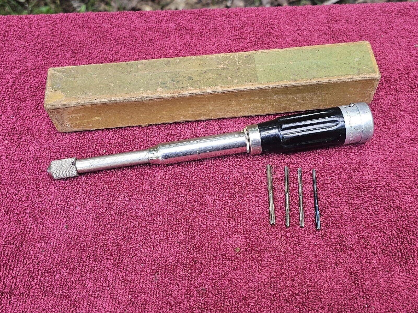Vintage Goodell Pratt  Push Drill No.188A with 4 Bits and Box