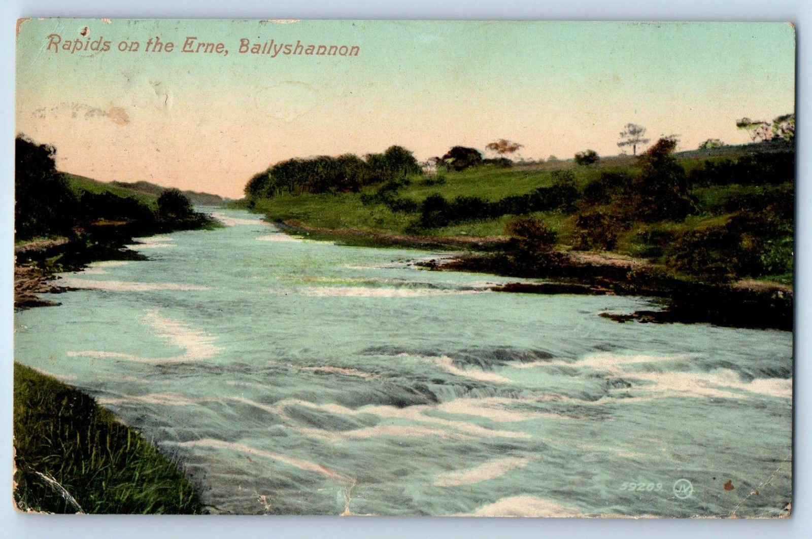 County Donegal Ireland Postcard Rapids on the Erne Ballyshannon 1908 Posted