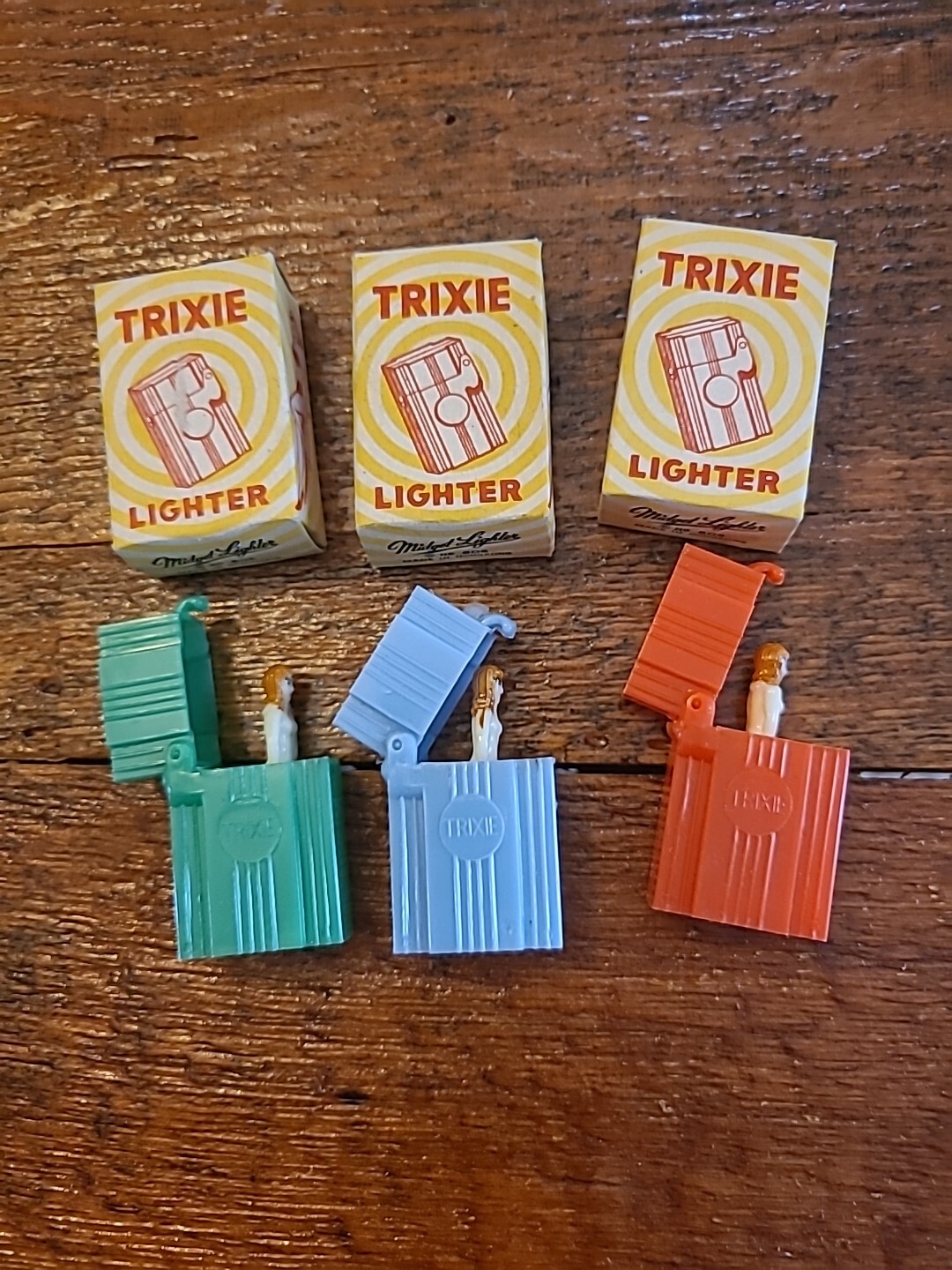 Vintage Trixie Toy Lighters Set of 3