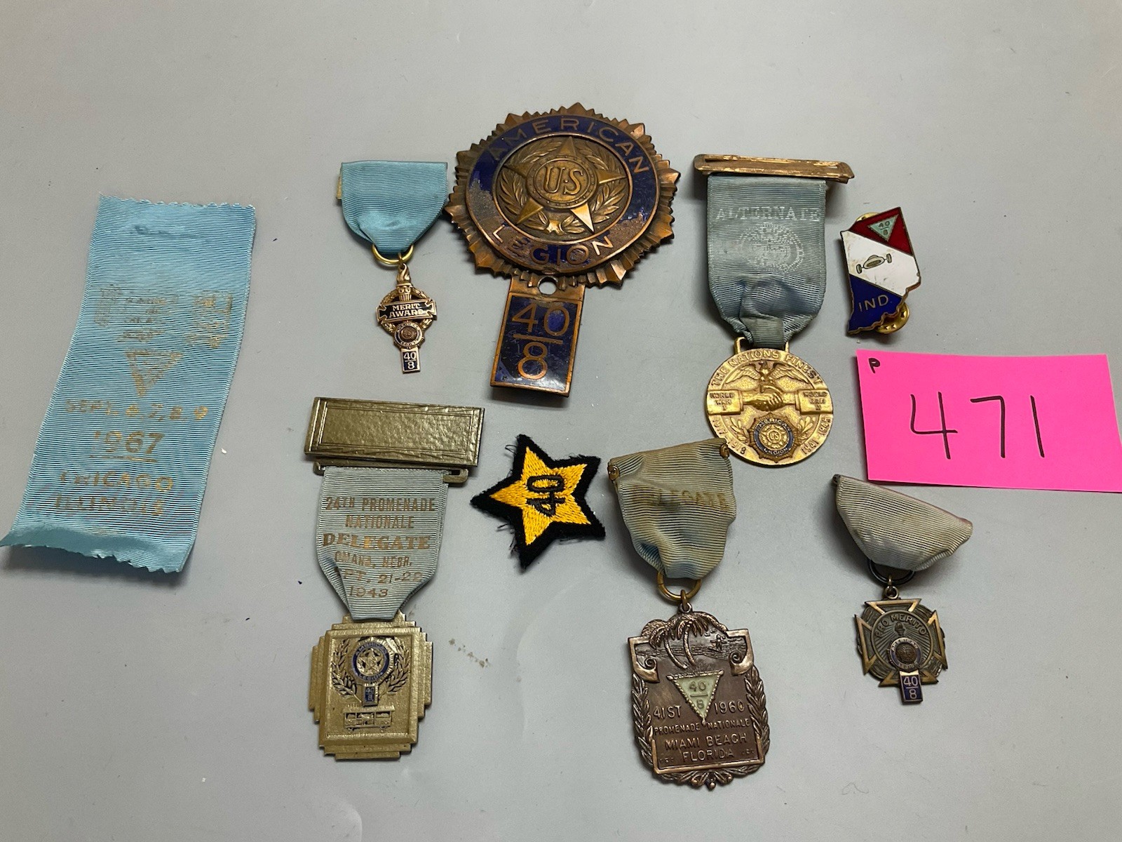 Large Lot of 40 & 8 US WW2 American Legion Pins and Rare p471