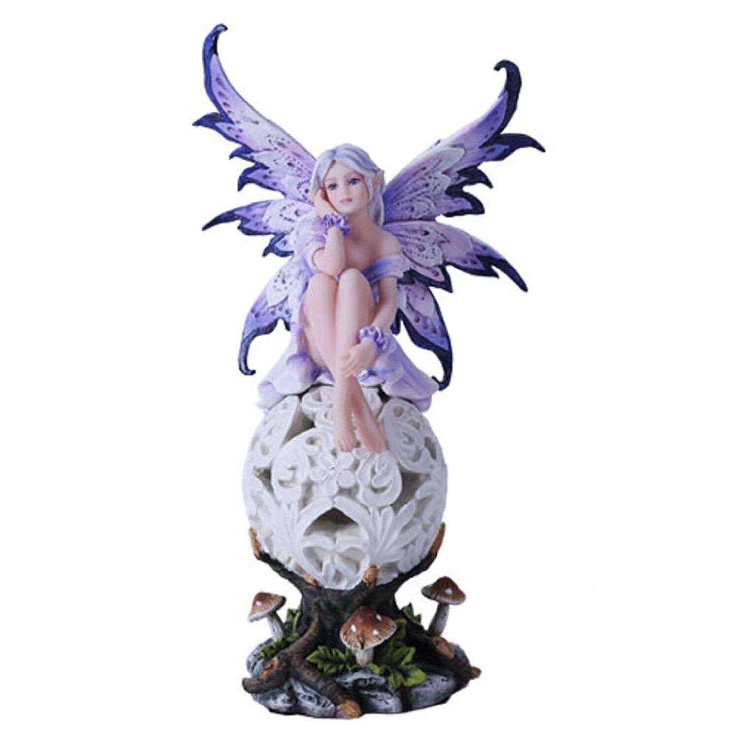 Pacific Giftware Purple Elegante Flower Fairie Sitting on Changing Color Led ...