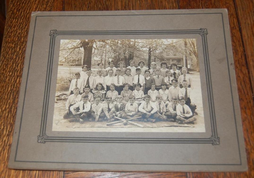 RARE ANTIQUE PALMER MA.BASEBALL PHOTOGRAPH BOYS GIRLS CLASS PHOTO