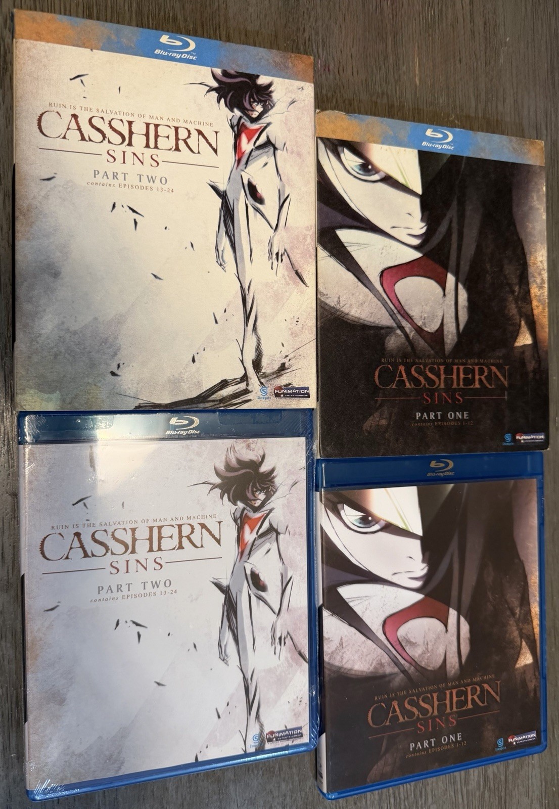 Casshern Sins Parts One (VeryGood) & Two (Sealed) Bluray Funnimation SlipCover