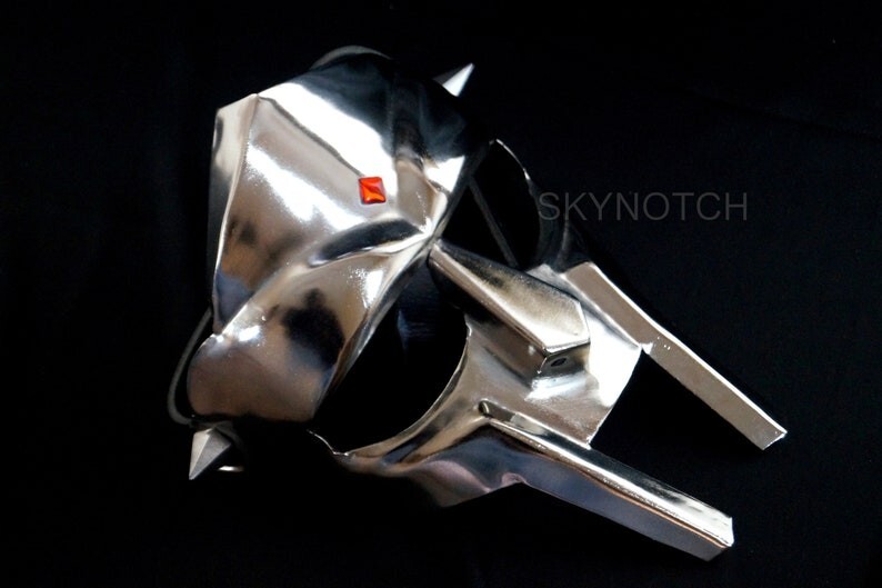 Antique  MF Doom Mask Real Metal With Soft Back Covered Fully Wearable Handmade