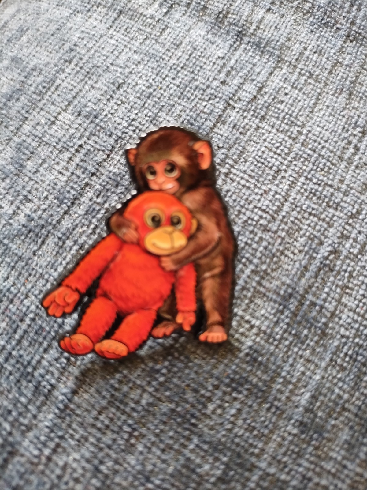 NEW Punch The Monkey Macaque Pinback Japan IKEA Stuffed Orangutan Toy Pinback