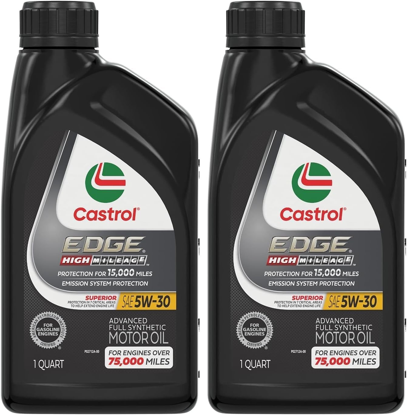 Castrol Edge High Mileage 5W-30 Advanced Full Synthetic Motor Oil, 1 Quart (Pack