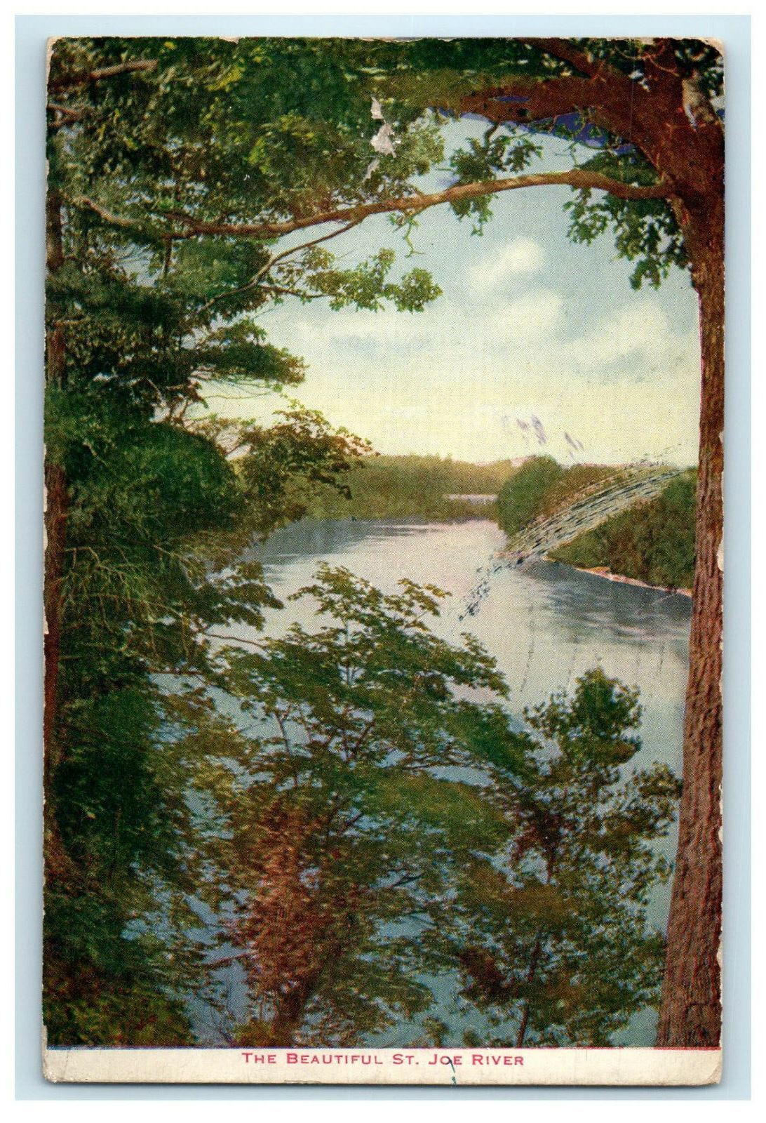 1912 The Beautiful St. Joe River, Michigan MI Posted Antique Postcard