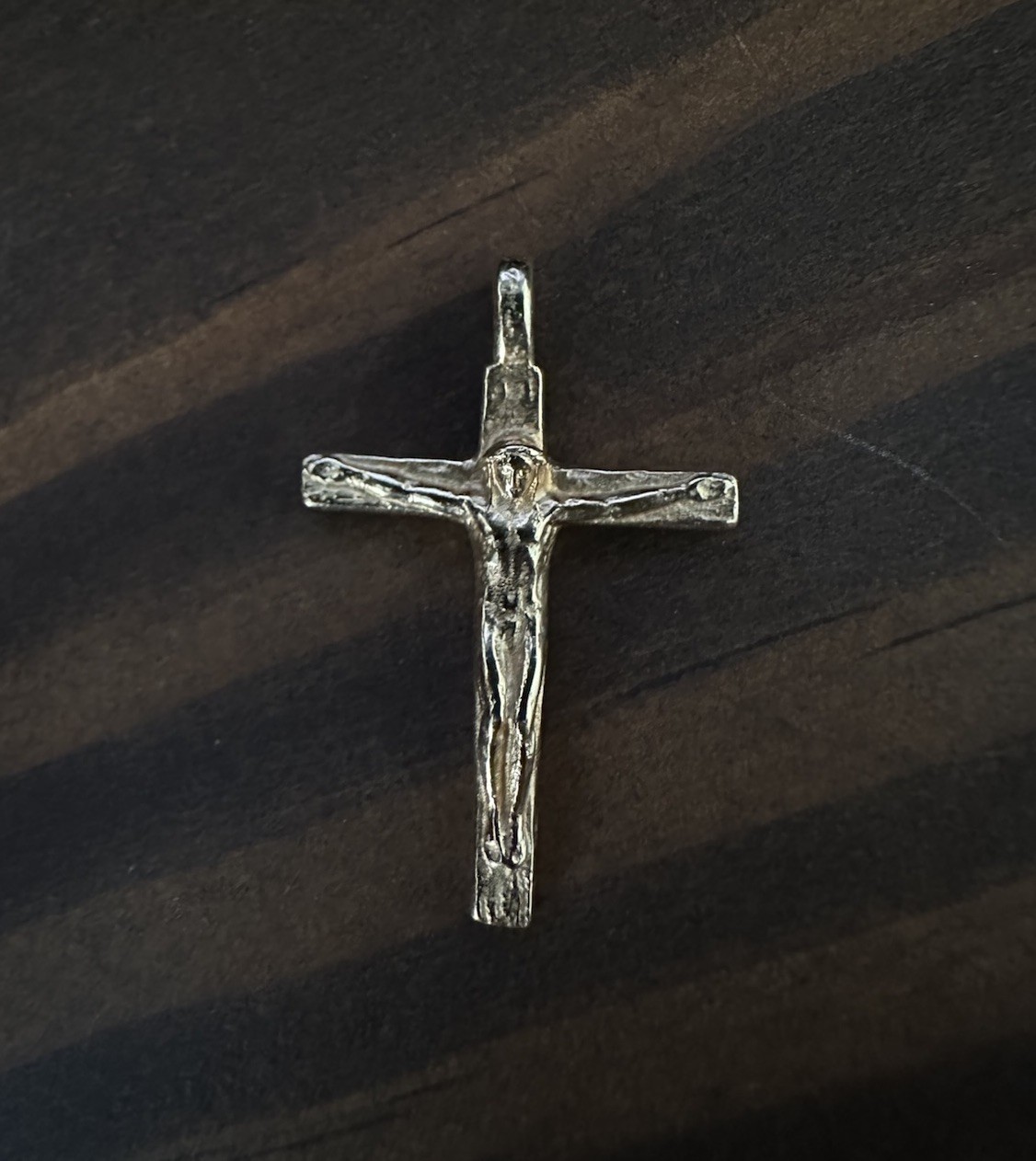 James Avery 14K Gold Chiseled Jesus on Cross Pendant - Retired - Rare Version