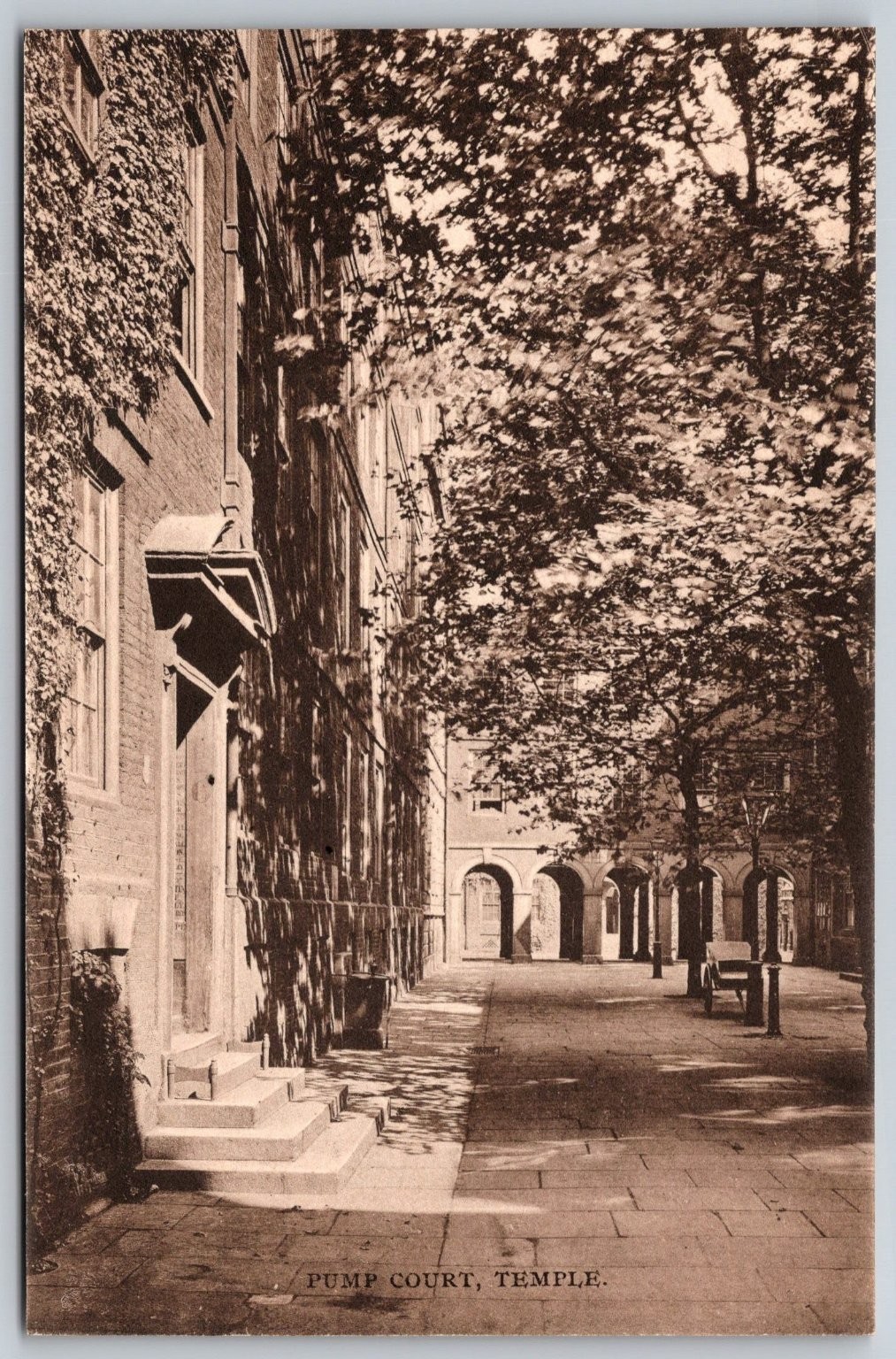 Pump Court Temple London England Antique Postcard c1920s Wren F487 Pump Court Temple London England Antique Postcard c1920s Wren F487