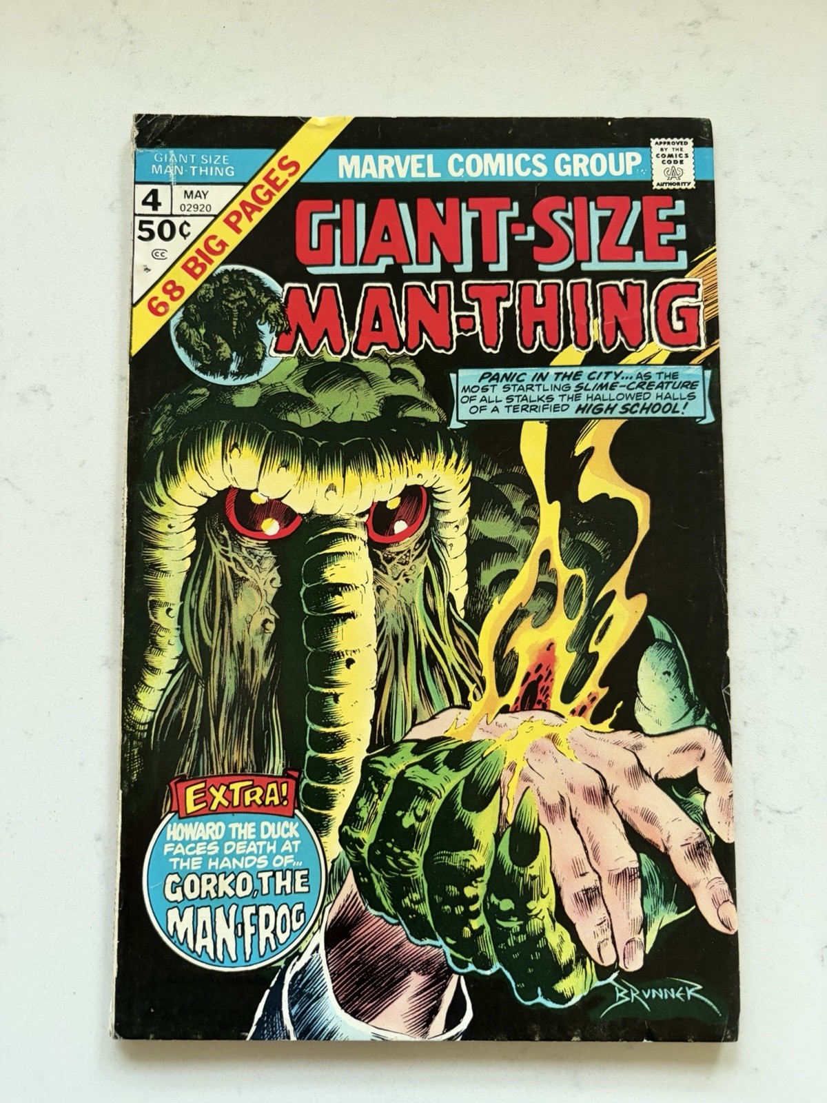 Marvel Comics Group Giant-Size Man-Thing #4 (May 1975) Howard the Duck Brunner Marvel Comics Group Giant-Size Man-Thing #4 (May 1975) Howard the Duck Brunner
