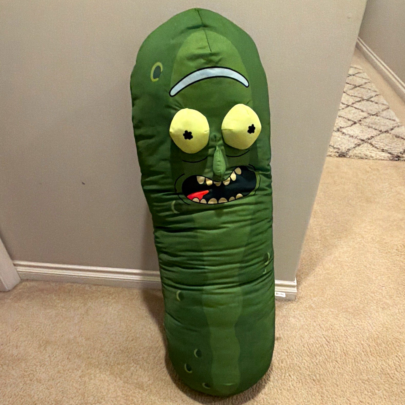 JUMBO 36-inch Pickle Rick Rick and Morty Plush Stuffed Animal Toy, Green/Yellow
