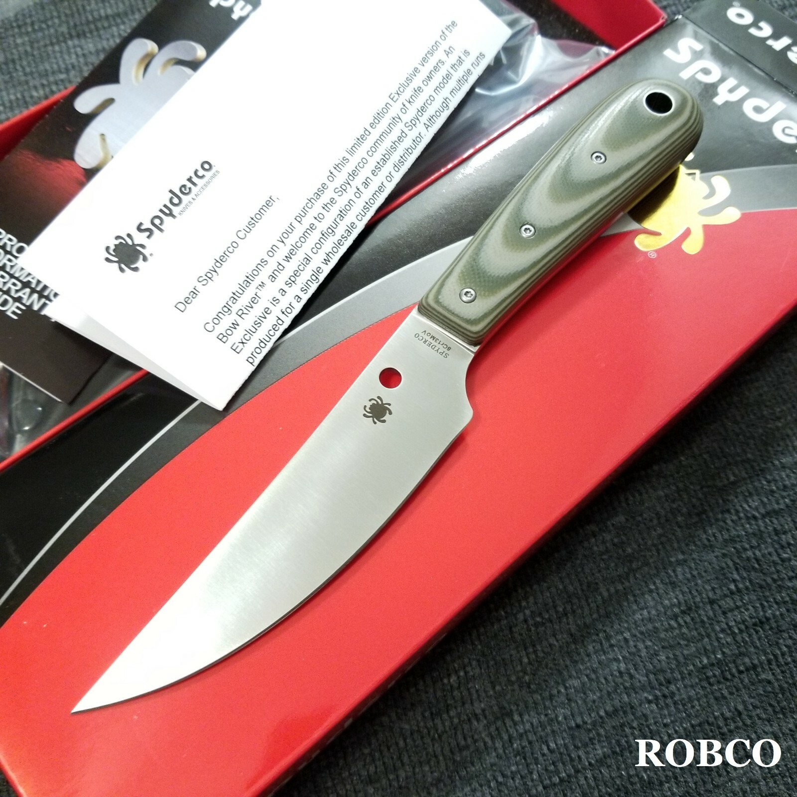 Spyderco Bow River Satin Blade OD Green/Black G-10 EXCLUSIVE FB46GPOD