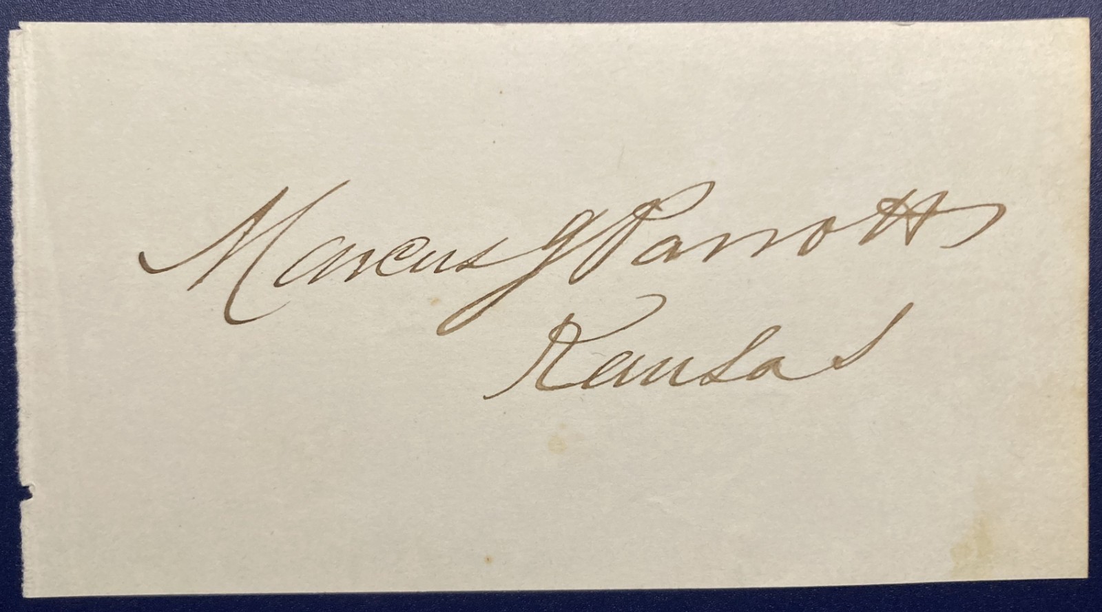 MARCUS J. PARROTT-Autographed Signature-Kansas Delegate and Rep. US Congress MARCUS J. PARROTT-Autographed Signature-Kansas Delegate and Rep. US Congress