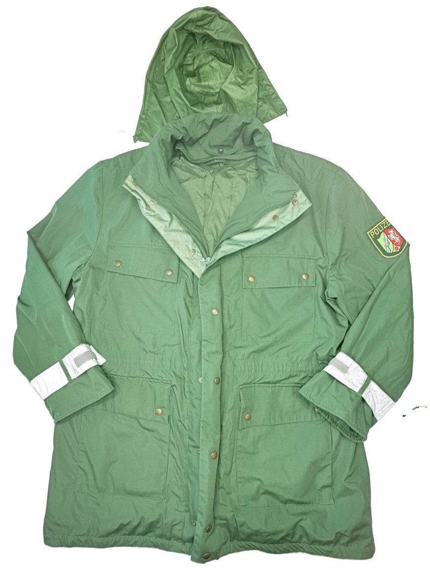 German Polizei North Rhine-Westphalia Police Rain Parka Jacket Size 27 2XL Green
