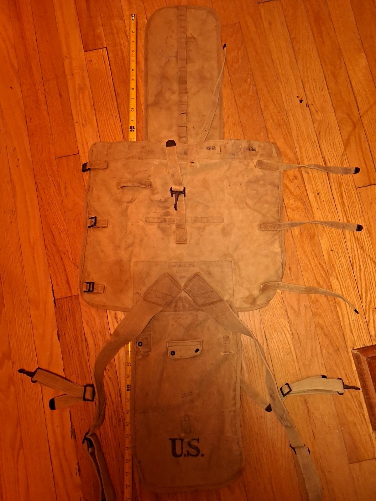 WWII U.S. Original Canvas Field Gear Pack/Carrier Cover w/ Straps & Flap