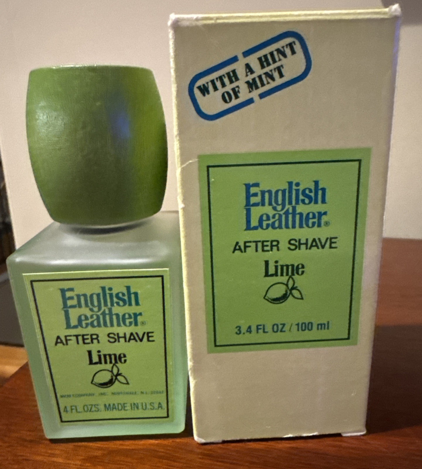 Vintage English Leather Lime Aftershave 4oz Made In USA NOS With Hint Of Mint