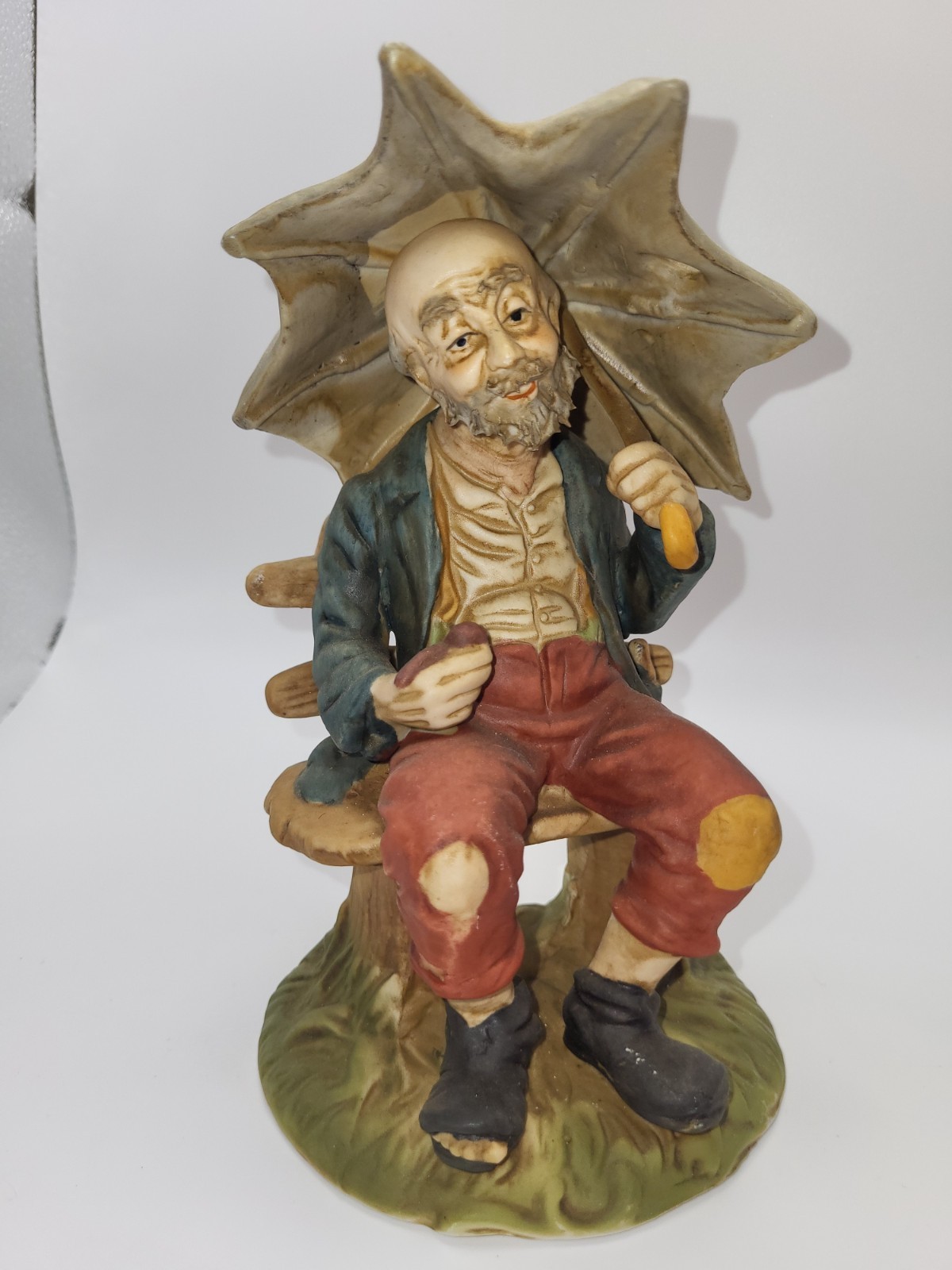 Capodimonte Sculpture Old Man Bench Umbrella 8 Capodimonte Sculpture Old Man Bench Umbrella 8