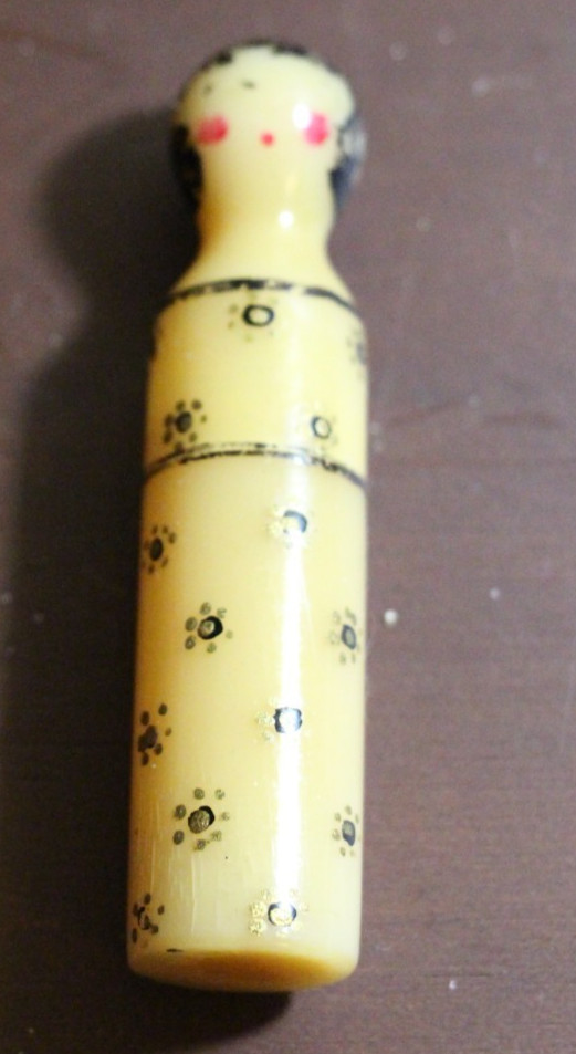 Vtg. French Depose Lucite Mini Manicure Set Holder or Sewing Holder