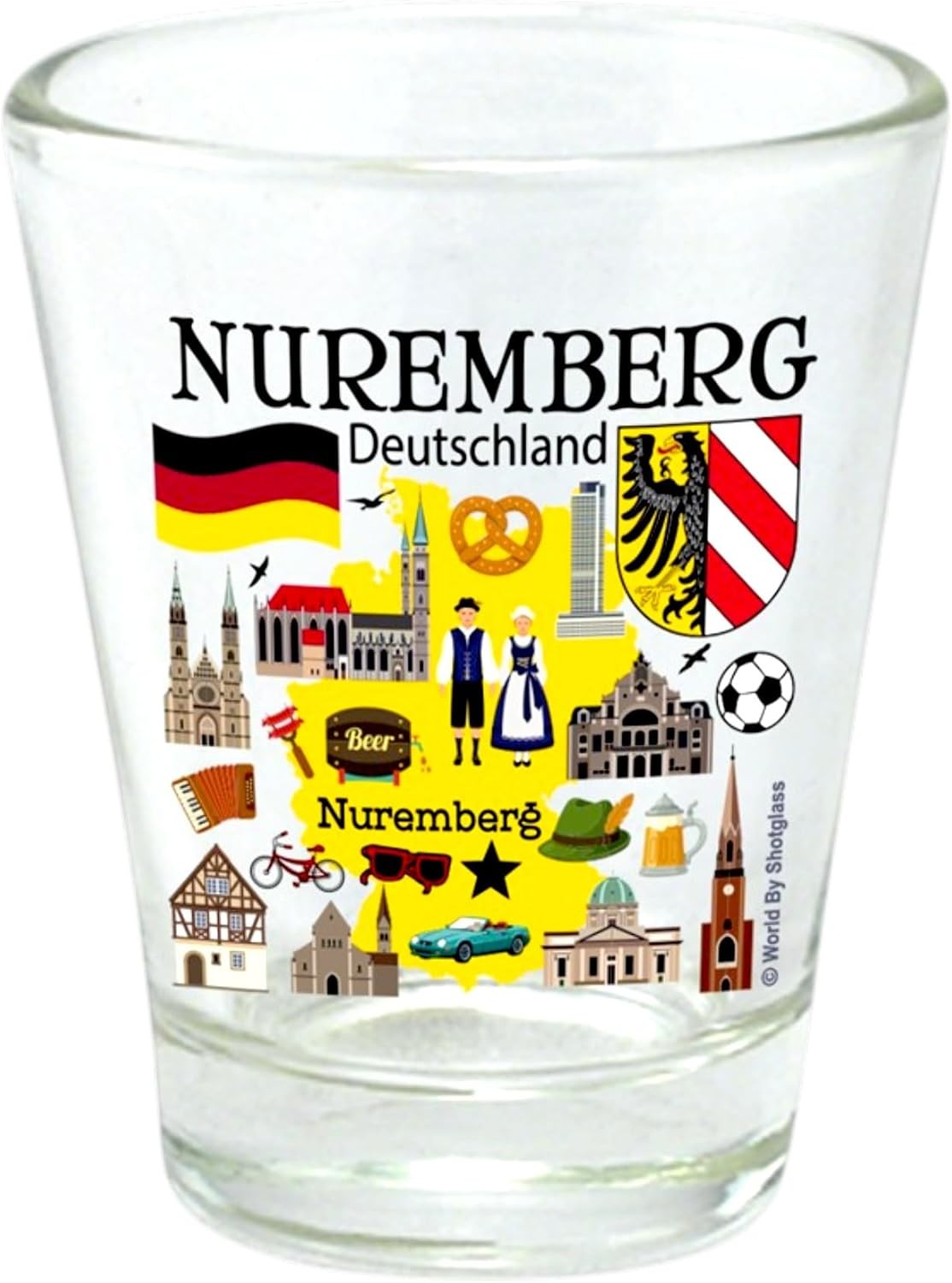 NUREMBERG GERMANY GREAT GERMAN CITIES COLLECTION SHOT GLASS SHOTGLASS