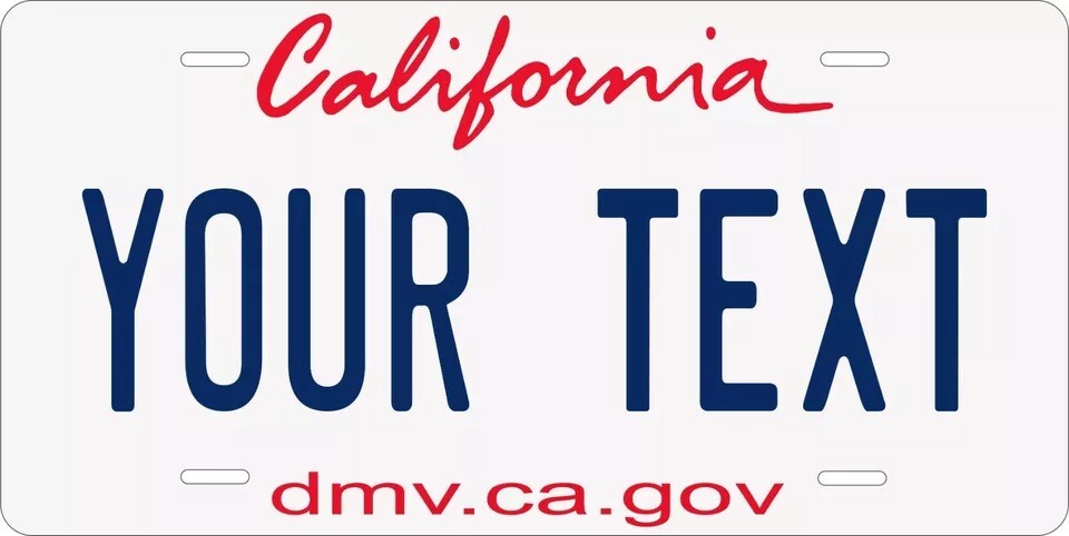 California 2011 Custom State License Plate Personalized 12\