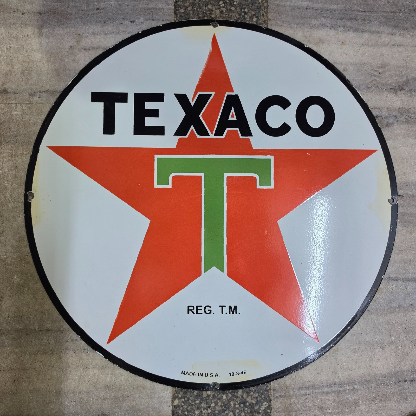 TEXACO STAR PORCELAIN ENAMEL SIGN 29 X 29 INCHES