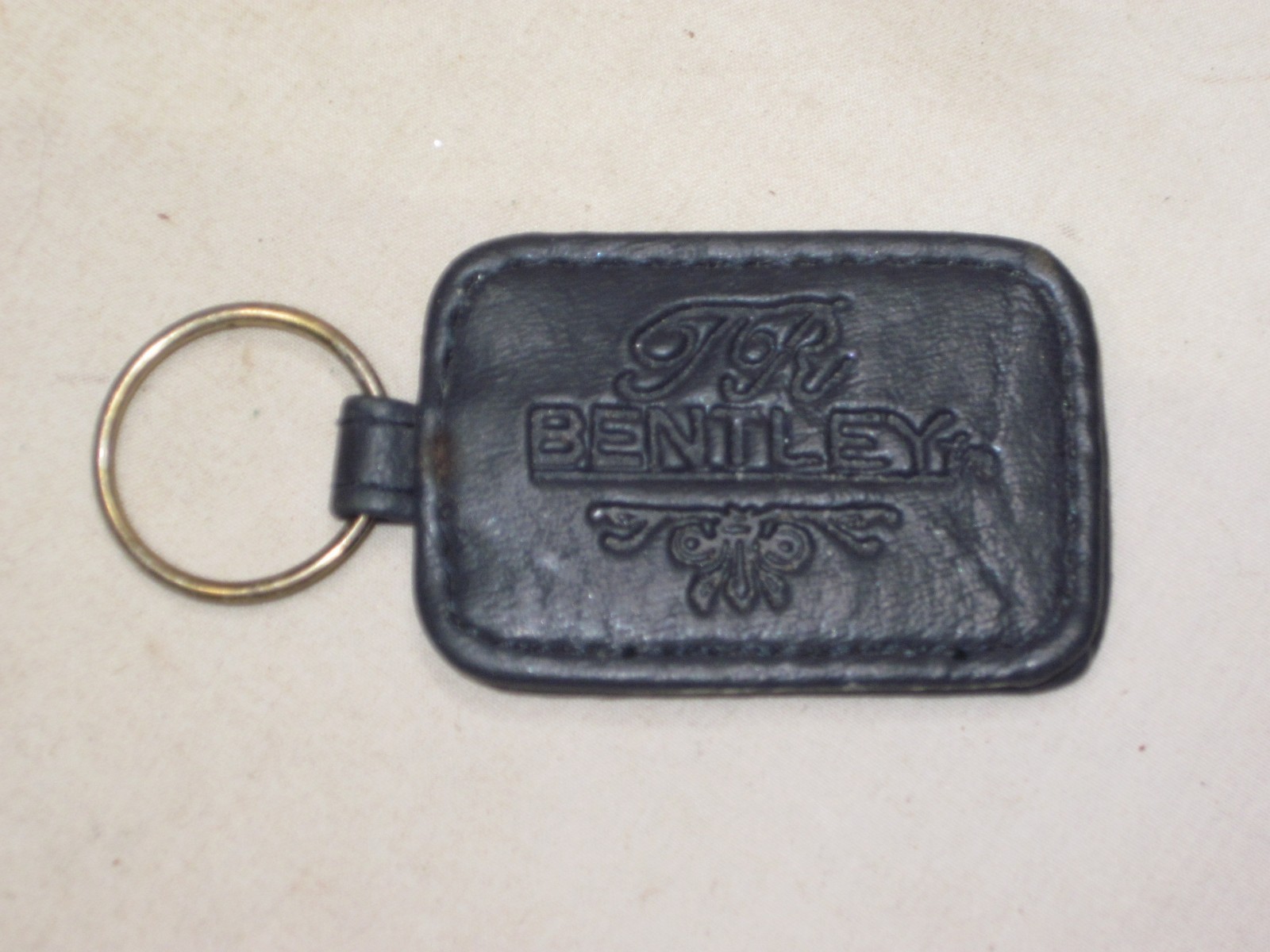 vintage TR BENTLEY key chain leather ring FOB