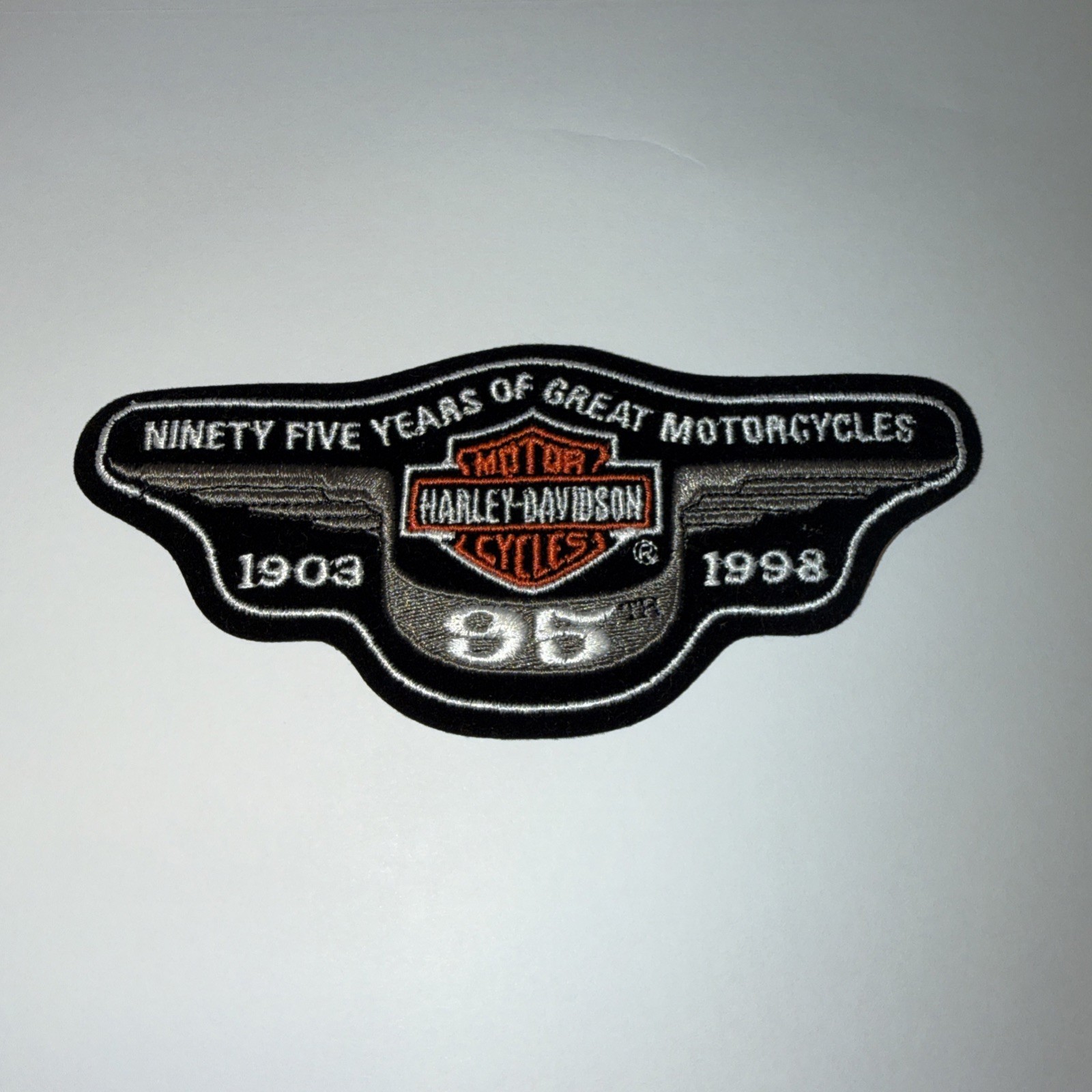 Vintage Original Harley Davidson Vest Jacket Patch 95th Anniversary 1903-1998