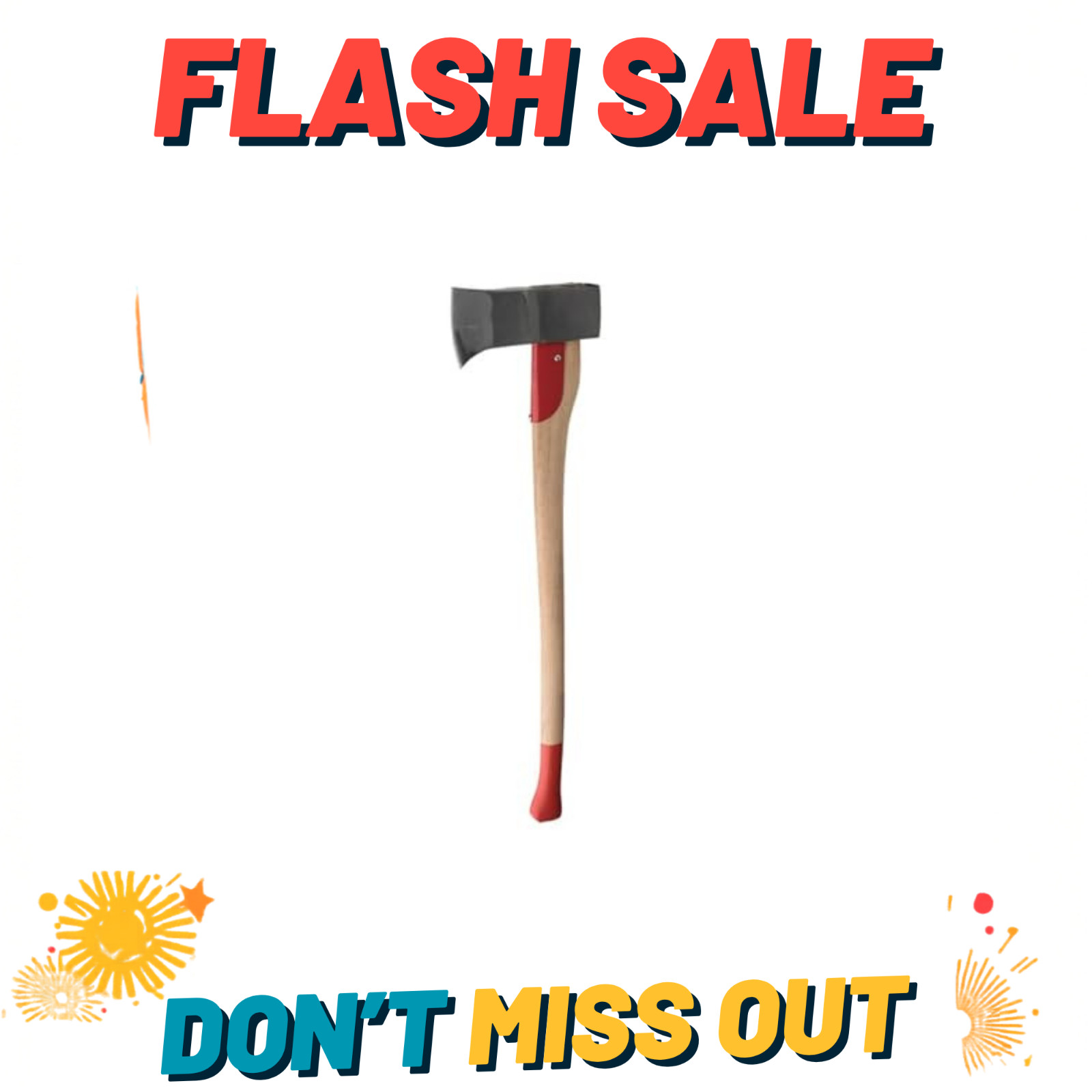 NEW 31.5in Wood Splitting Axe Hickory Handle Steel Blade Camping Maul Axe