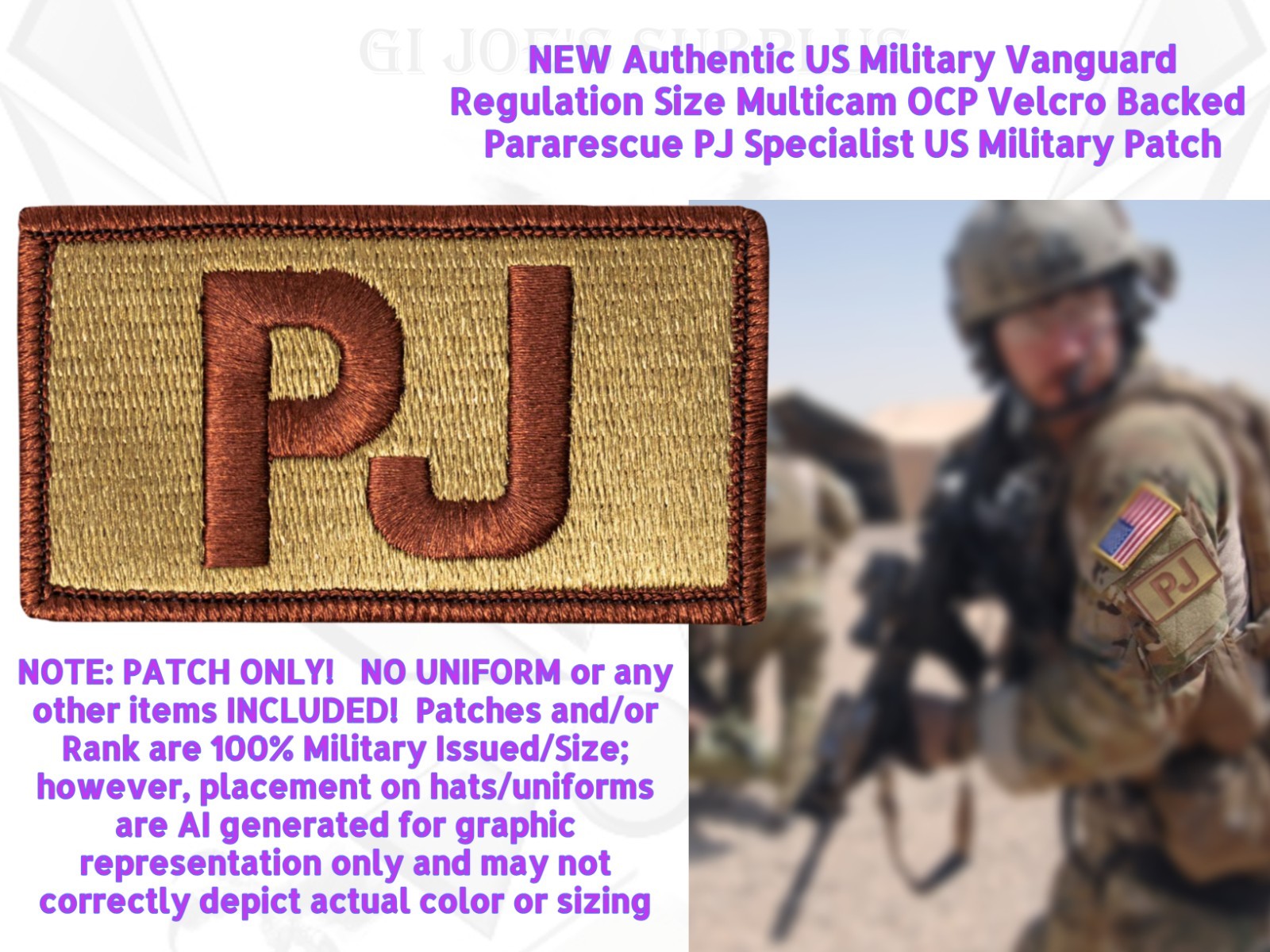 1 NEW USAF Pararescue PJ Specialist OCP Velcro® Patch 4D4 1 NEW USAF Pararescue PJ Specialist OCP Velcro® Patch 4D4