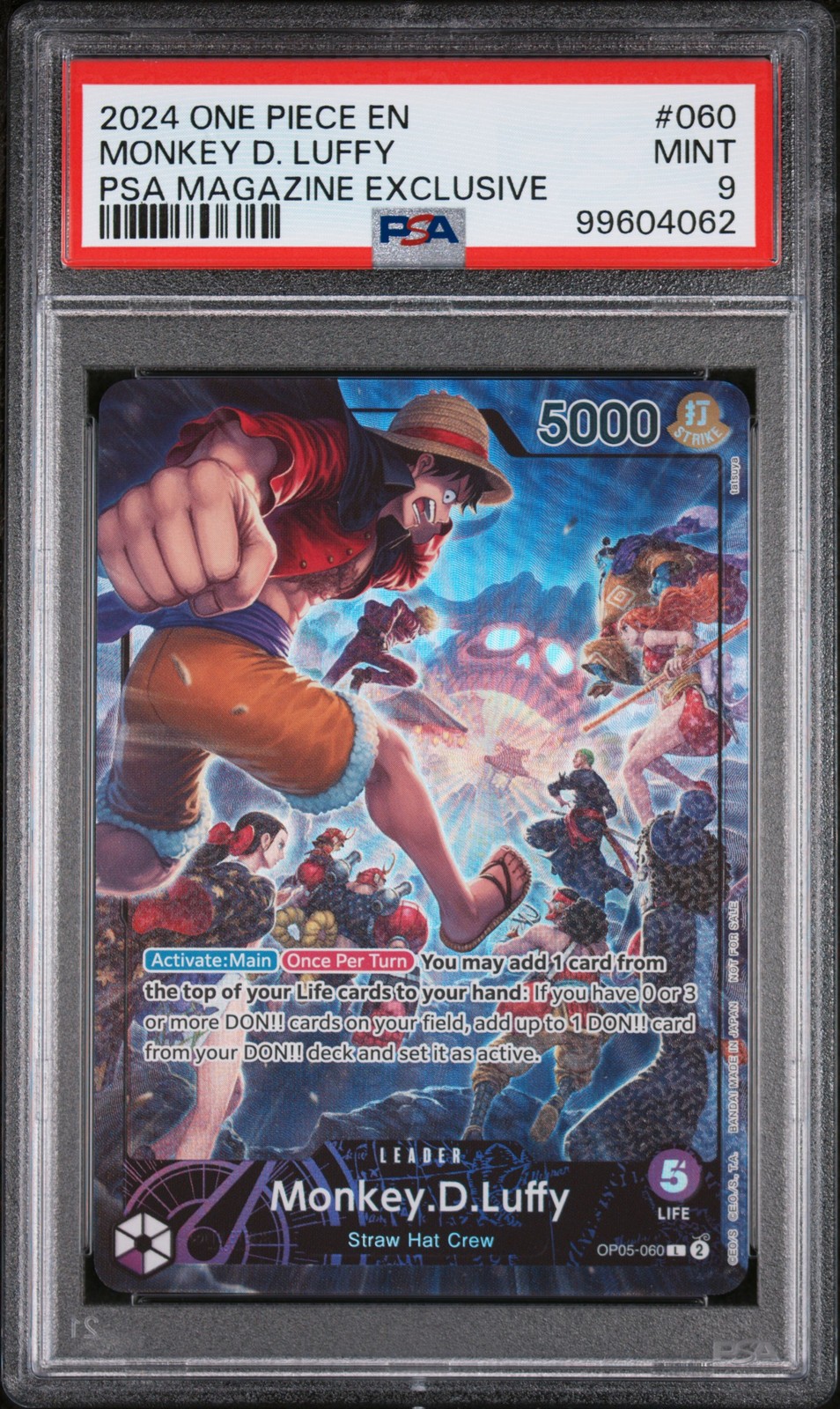 2024 ONE PIECE PROMOS PSA MAGAZINE EXCLUSIVE #060 MONKEY D. LUFFY PSA 9