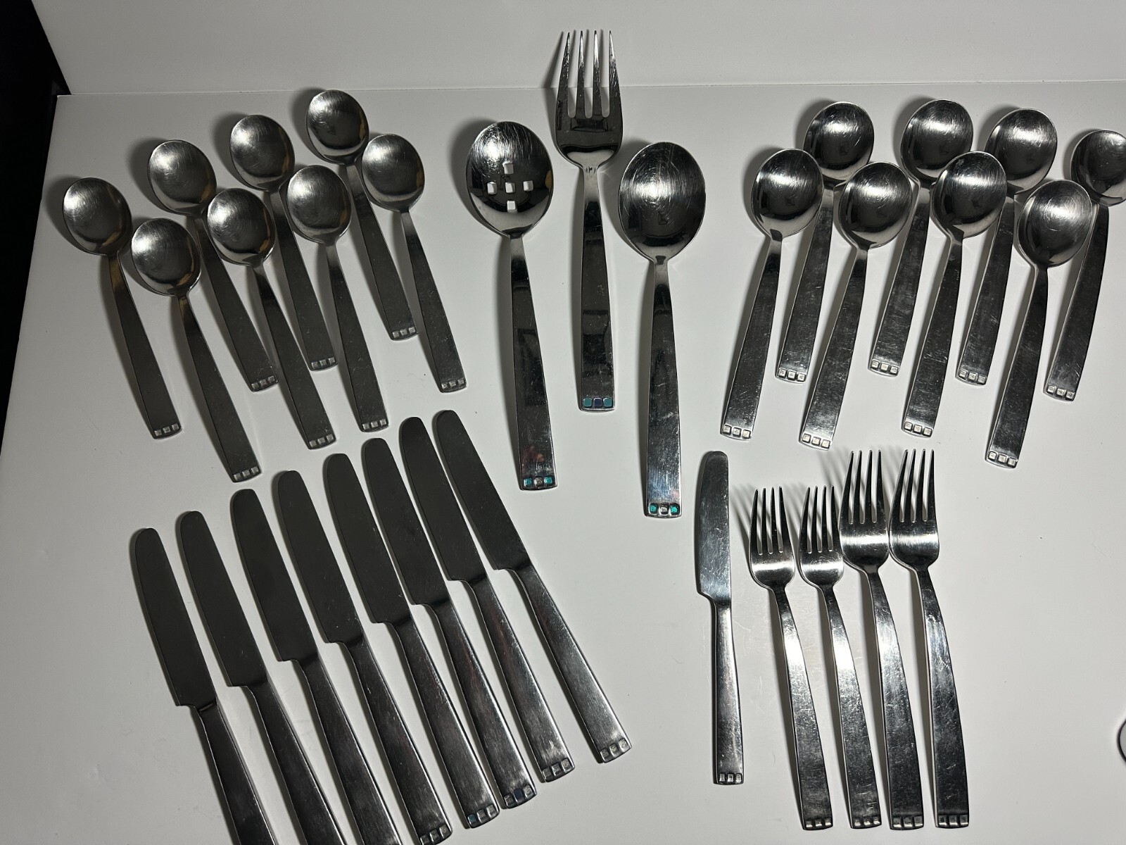 Dansk DAS30 French Solid Flatware Lot of 32 Silverware MCM Serving Set Utensils