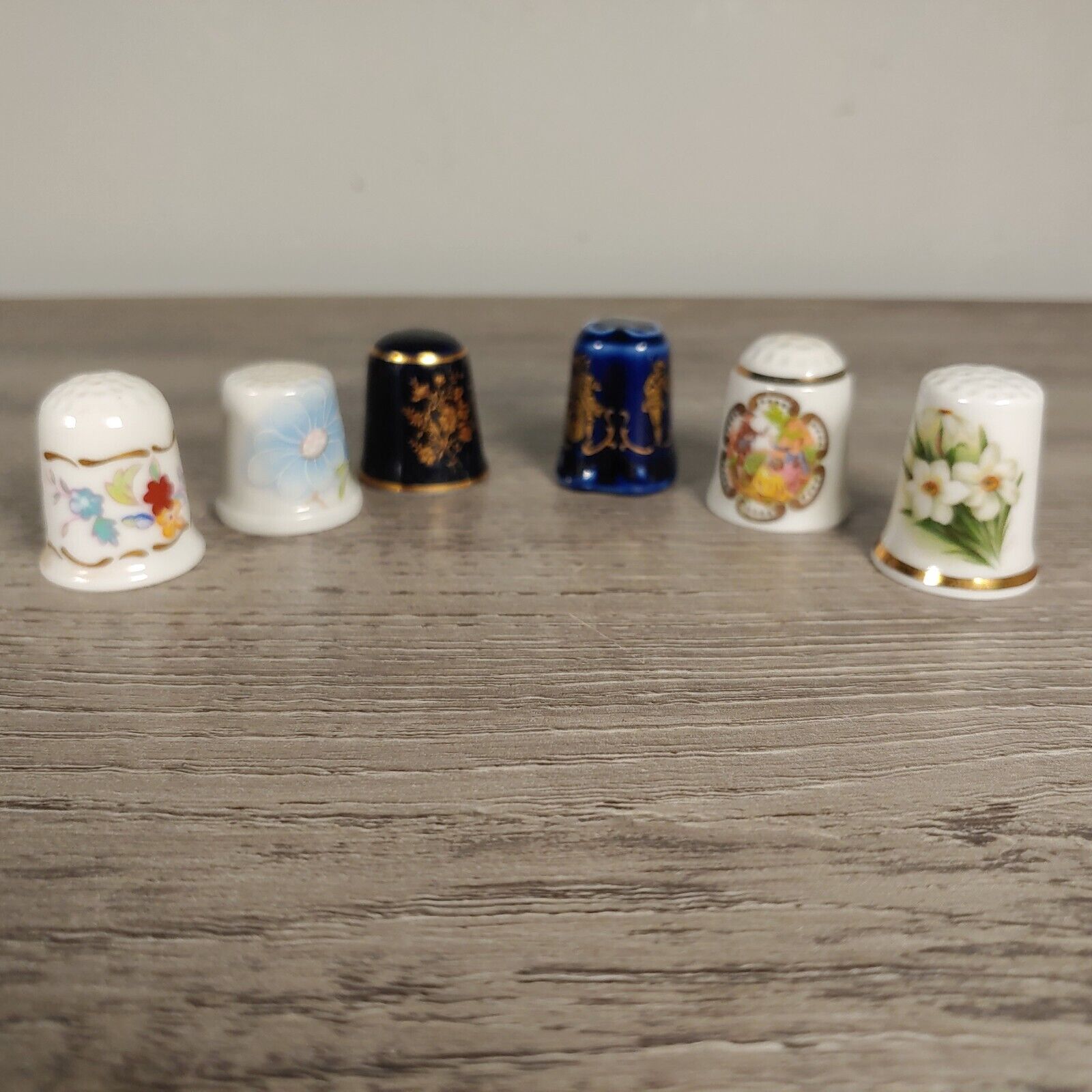 Vintage Ceramic/Porcelain Thimbles Set of 6