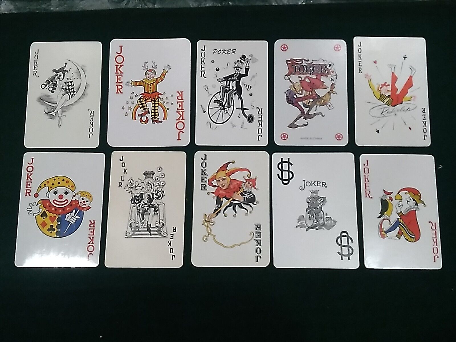JOKERS - Single Swap Playing Cards LOT of 10 Jesters Clowns All Different 