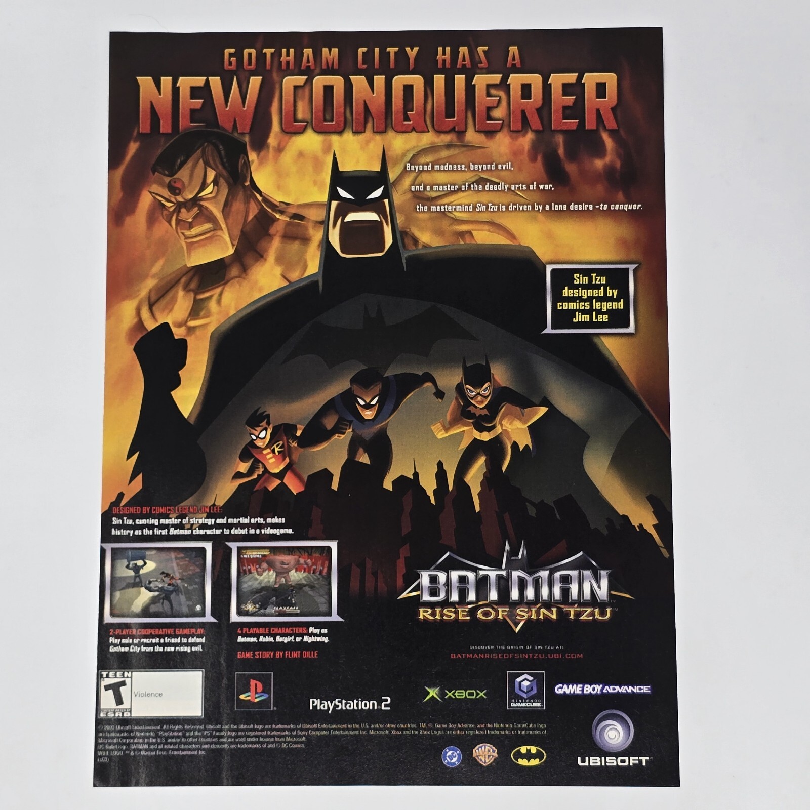Batman Rise of Sin Tzu PS2 Xbox GameCube GameBoy Print Ad/Poster Official Promo