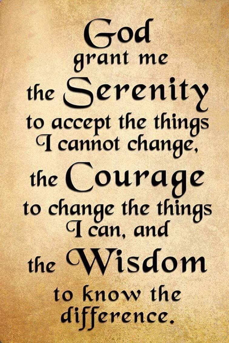 God Serenity Prayer Positive Inspiring Quote Tin Metal Signs Home Décor 8x12 