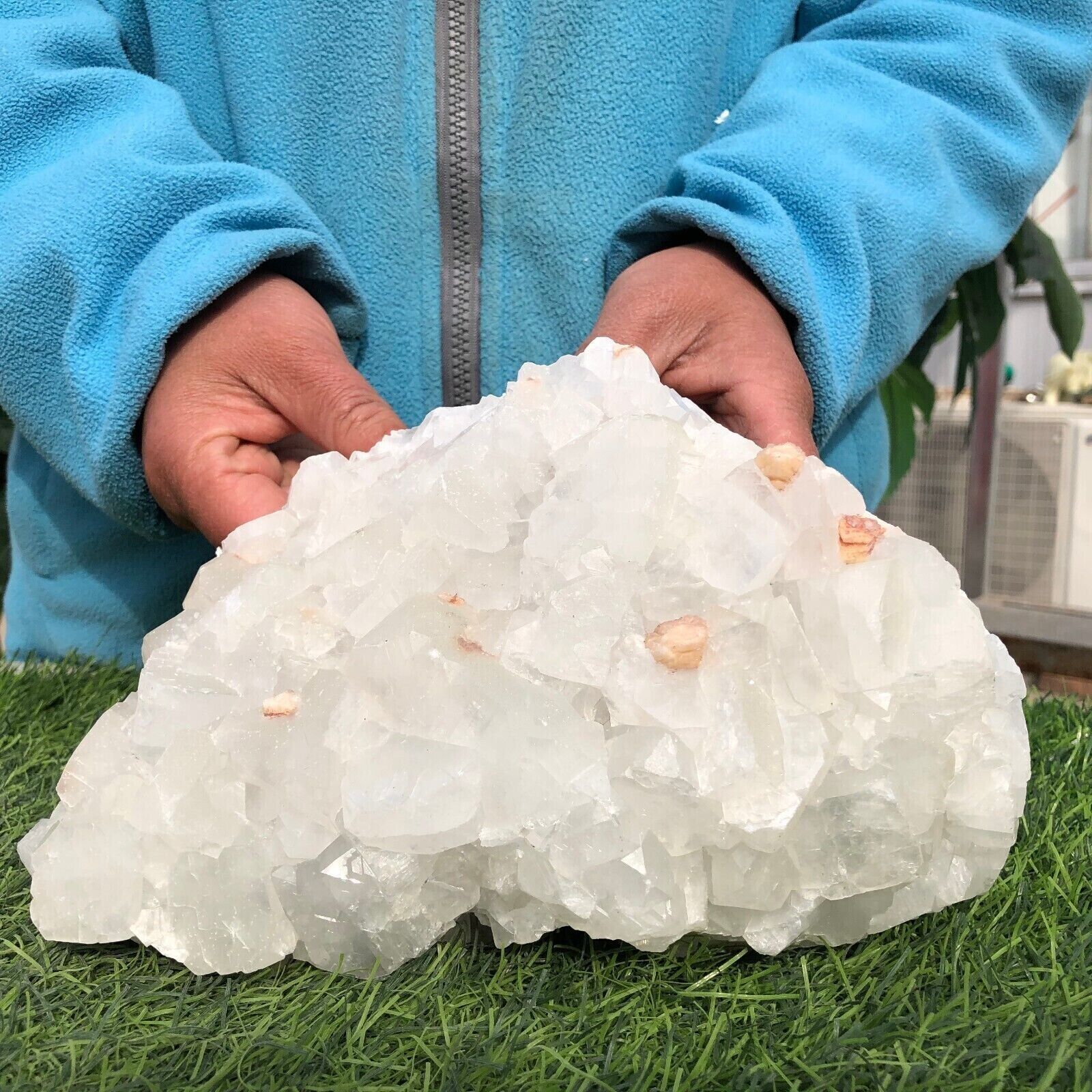 6.8 LB Natural White Calcite Quartz Crystal Cluster Mineral Specimen