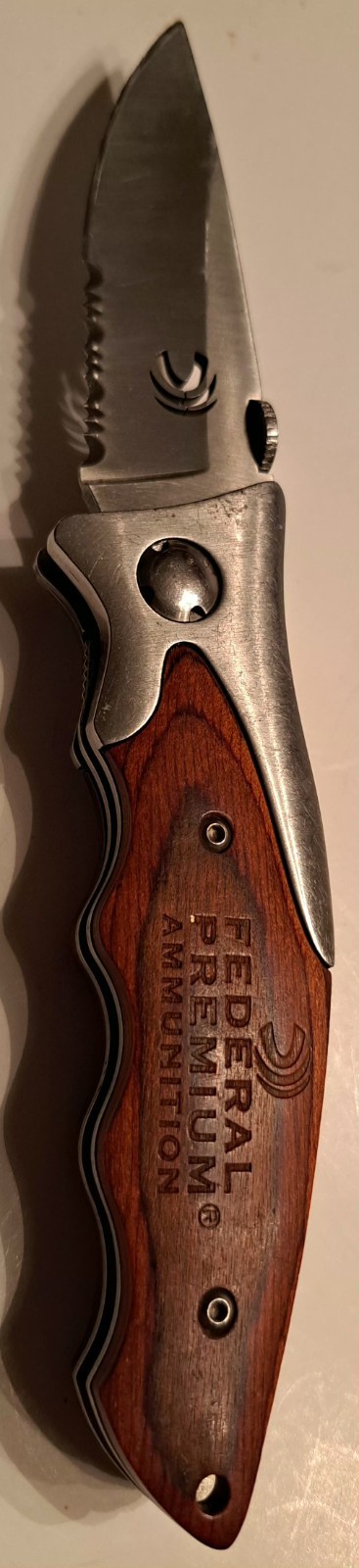 Federal Premium Ammunition Folding Pocketknife Wood Handle  1