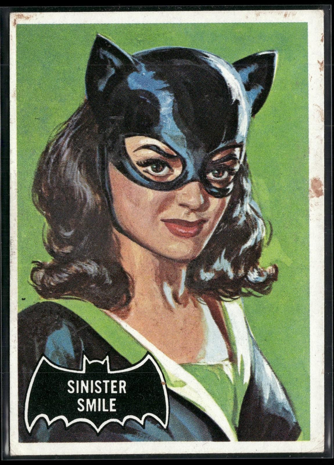 1966 Topps Batman (Black Bat Logo) Sinister Smile Card #27