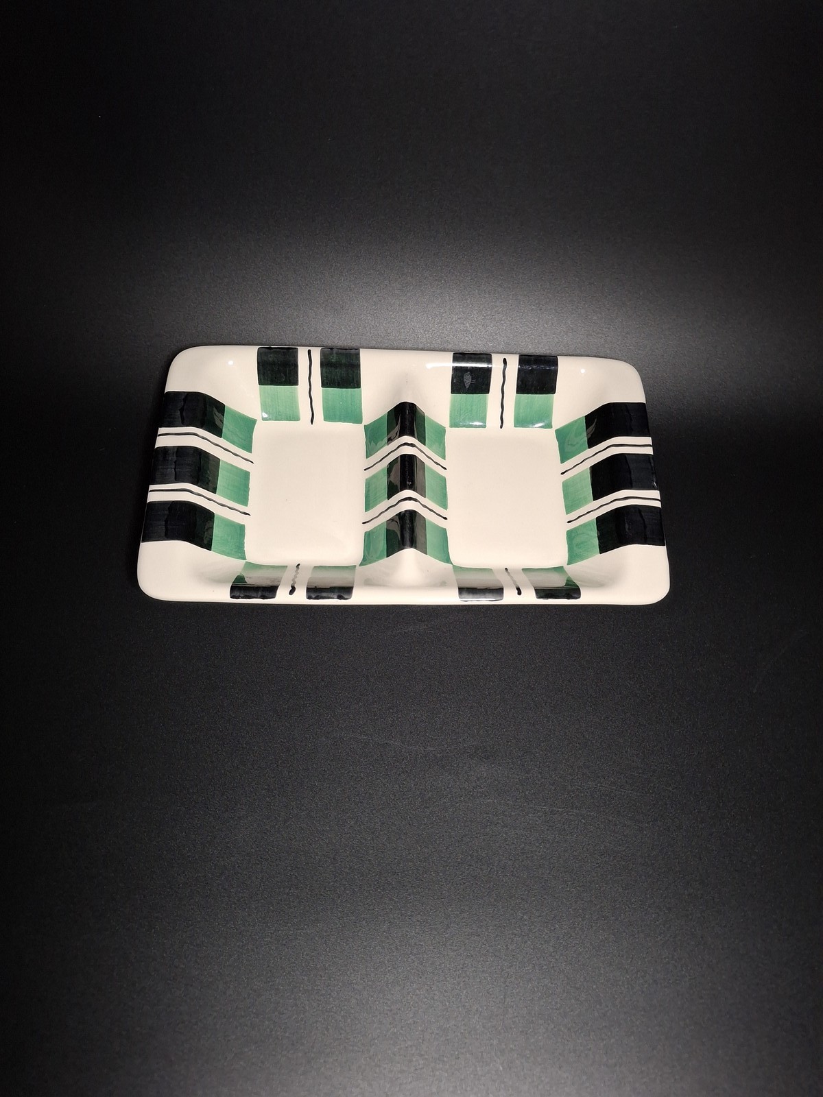 Vintage JIE Gantofta Sweden Divided Ceramic Serving Tray