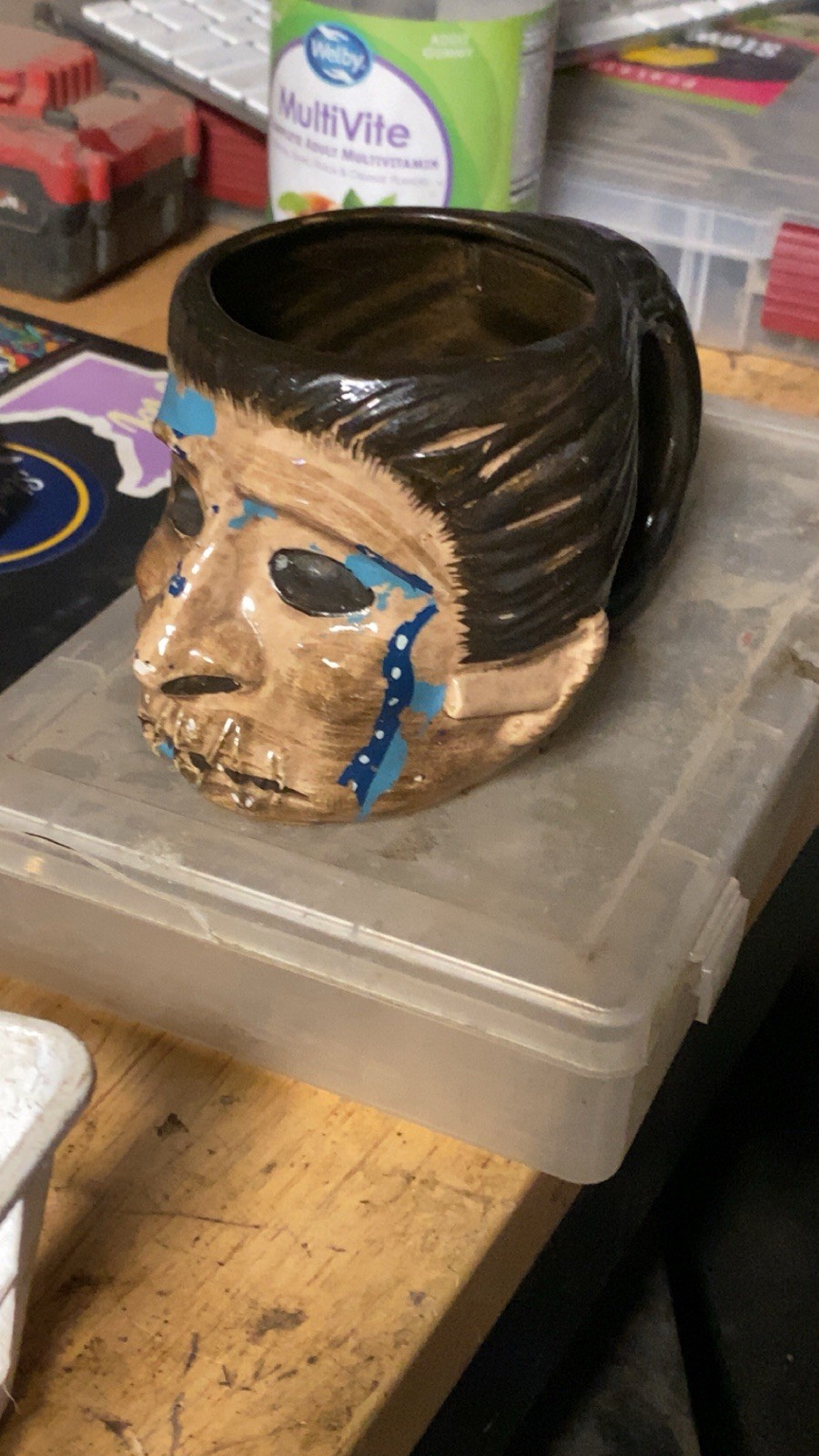 Original Mai-Kai Fort Lauderdale Tahitian Shrunken Head Tiki Mug Vintage Otagiri