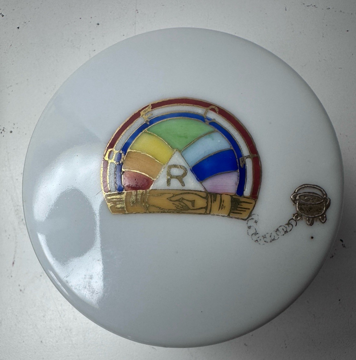 International Order of the Rainbow for Girls IORG Hand Painted Trinket Box