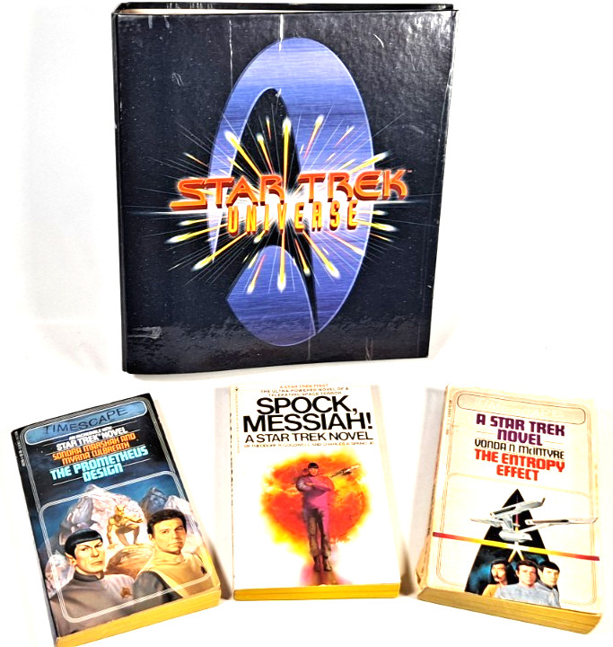 Vintage Star trek User's Manual and 3 Paperback Books Lot.