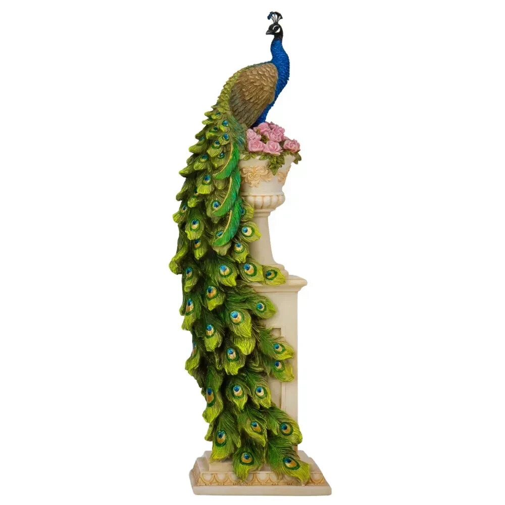 Veronese Figurine \'Peacock\' 34 cm elegant and beautiful bird