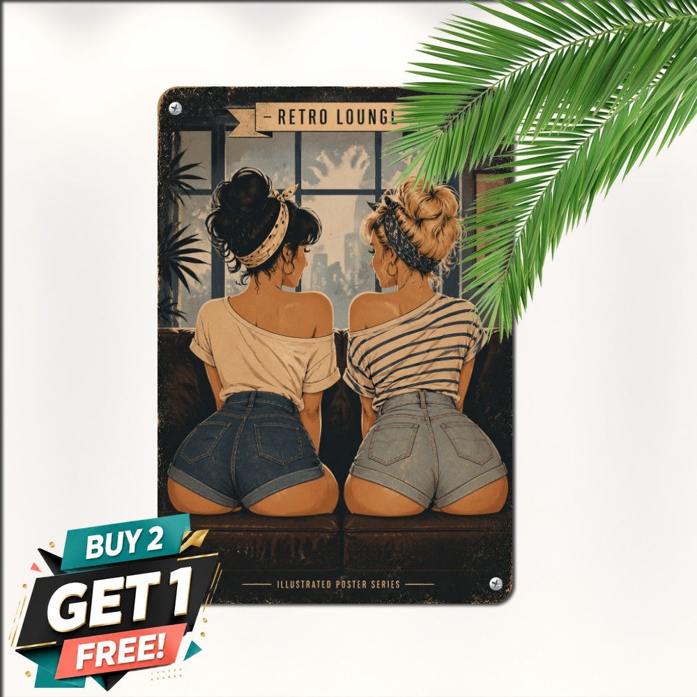 Retro Summer Style Metal Sign Vintage Aesthetic Home Bar Tin Wall Plaque