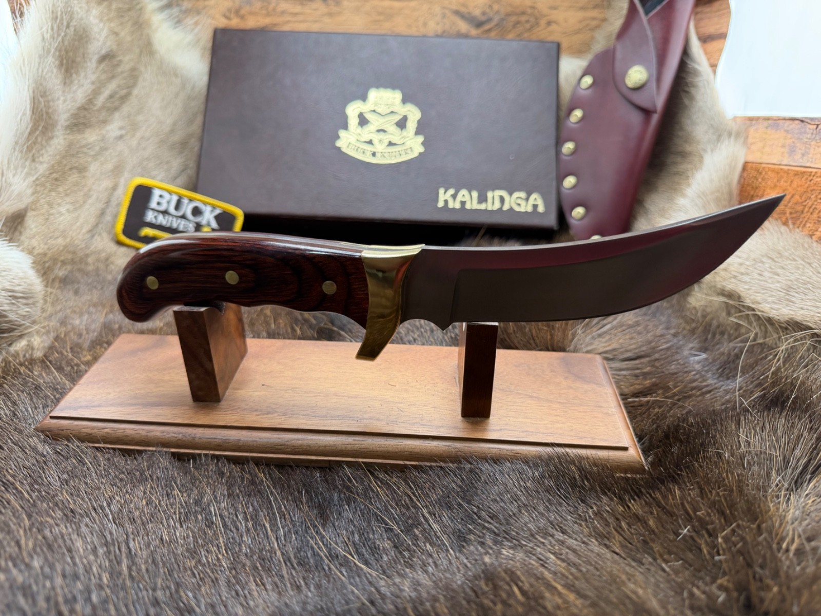 Buck 0401 Kalinga Knife With Rosewood Handle With Sheath Mint In Vintage Box